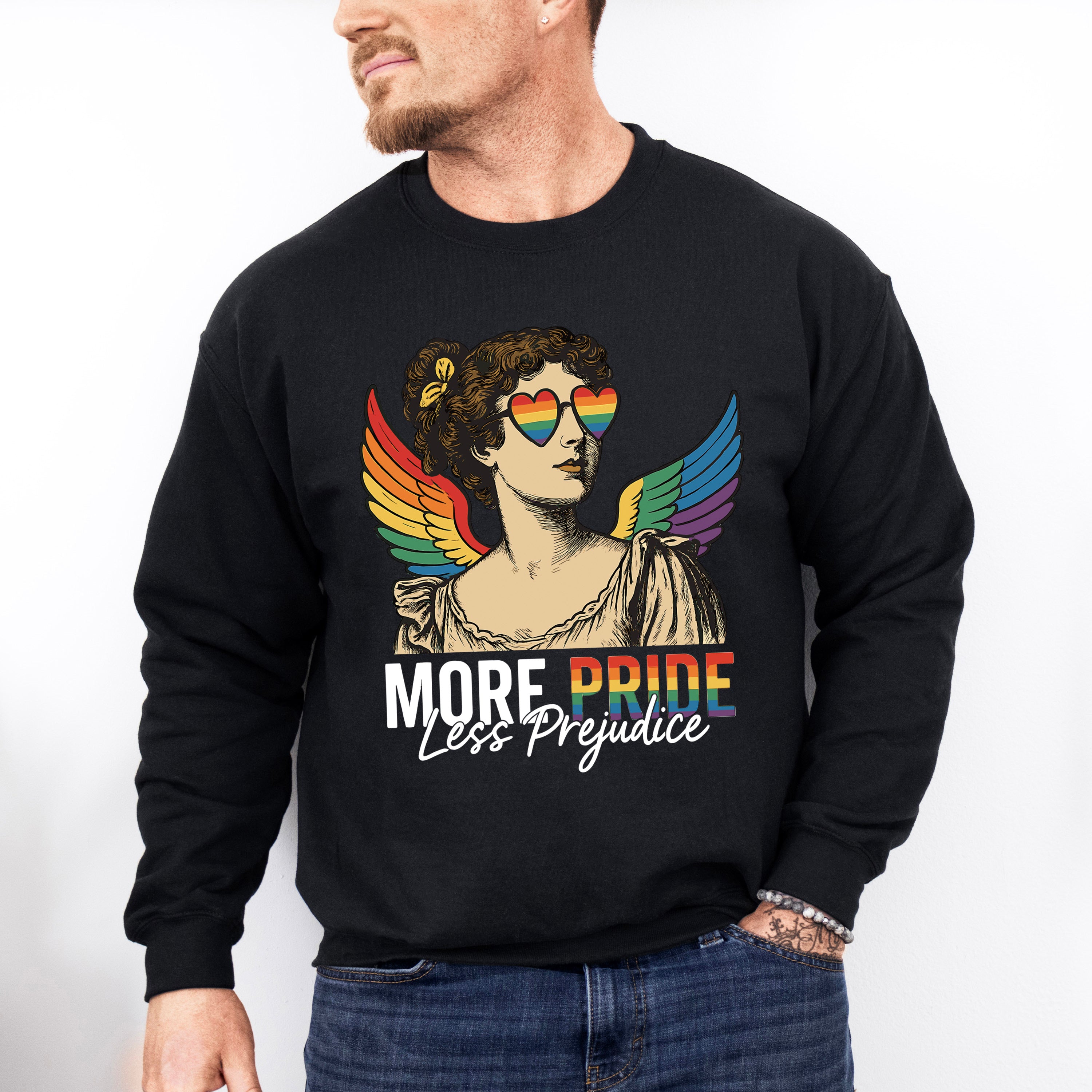 More Pride Less Prejudice - Gay Unisex Crewneck T-Shirt Sweatshirt Hoodie