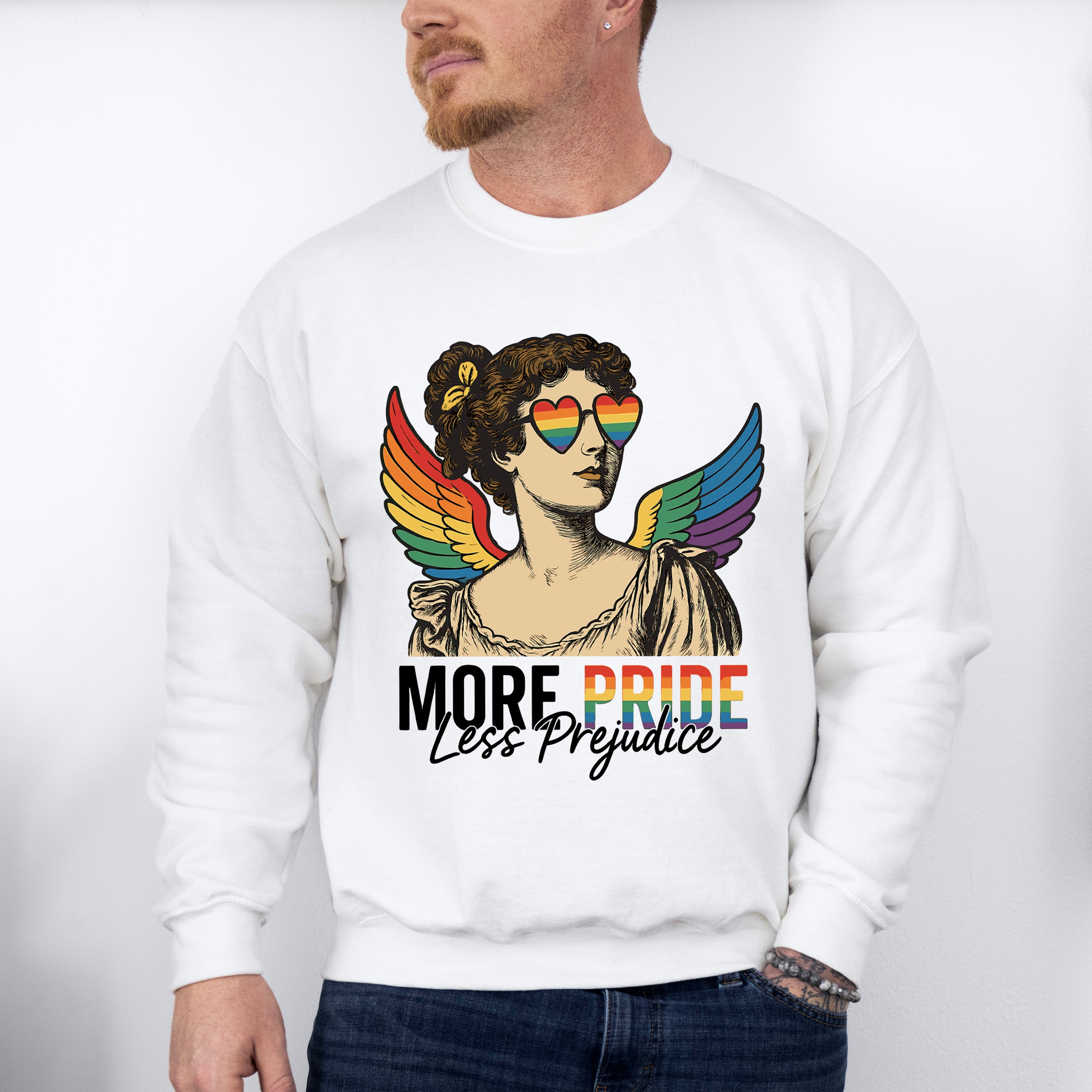 More Pride Less Prejudice - Gay Unisex Crewneck T-Shirt Sweatshirt Hoodie