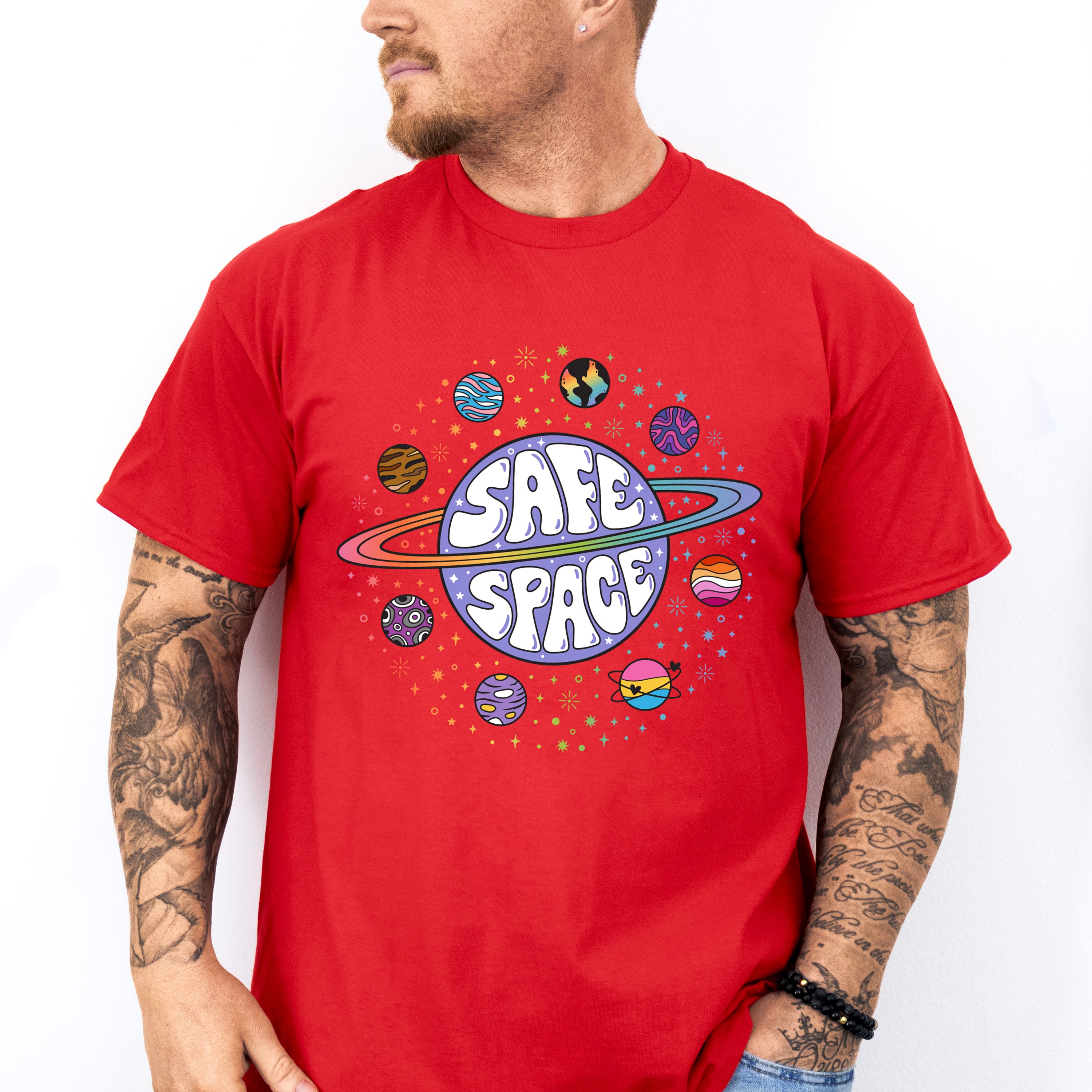 Safe Space Planets - Gay Unisex Crewneck T-Shirt Sweatshirt Hoodie