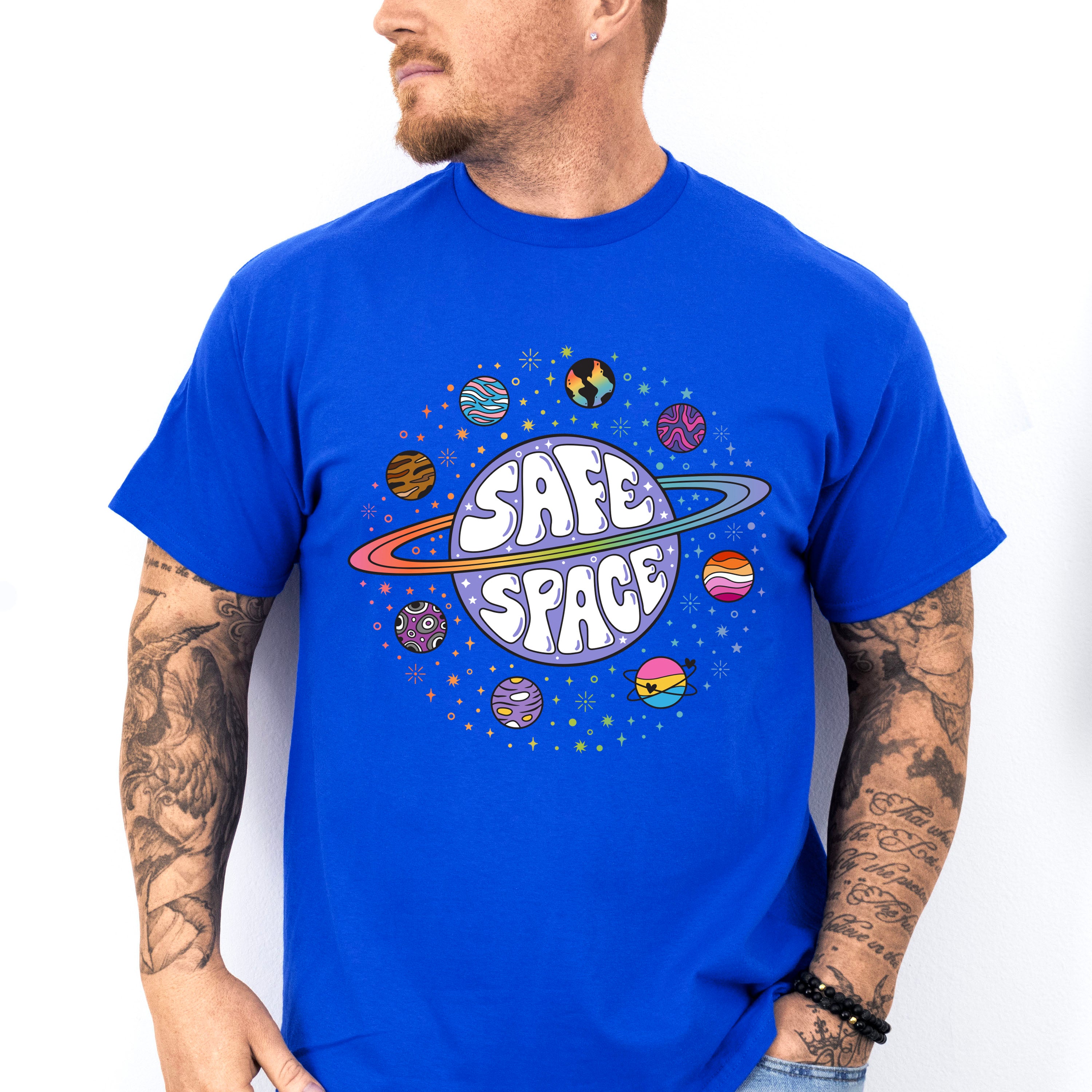 Safe Space Planets - Gay Unisex Crewneck T-Shirt Sweatshirt Hoodie