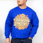 Cardiac Nurse Floral Circle Design - Cardiac Nurse Unisex Crewneck T-Shirt Sweatshirt Hoodie