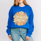 Cardiac Nurse Floral Circle Design - Cardiac Nurse Unisex Crewneck T-Shirt Sweatshirt Hoodie