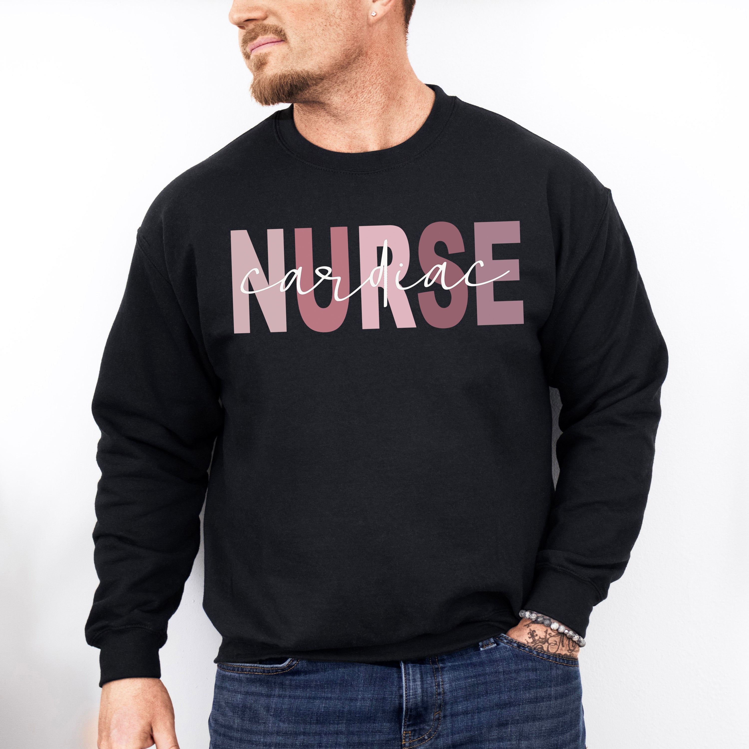Cardiac Nurse Cursive Design - Cardiac Nurse Unisex Crewneck T-Shirt Sweatshirt Hoodie