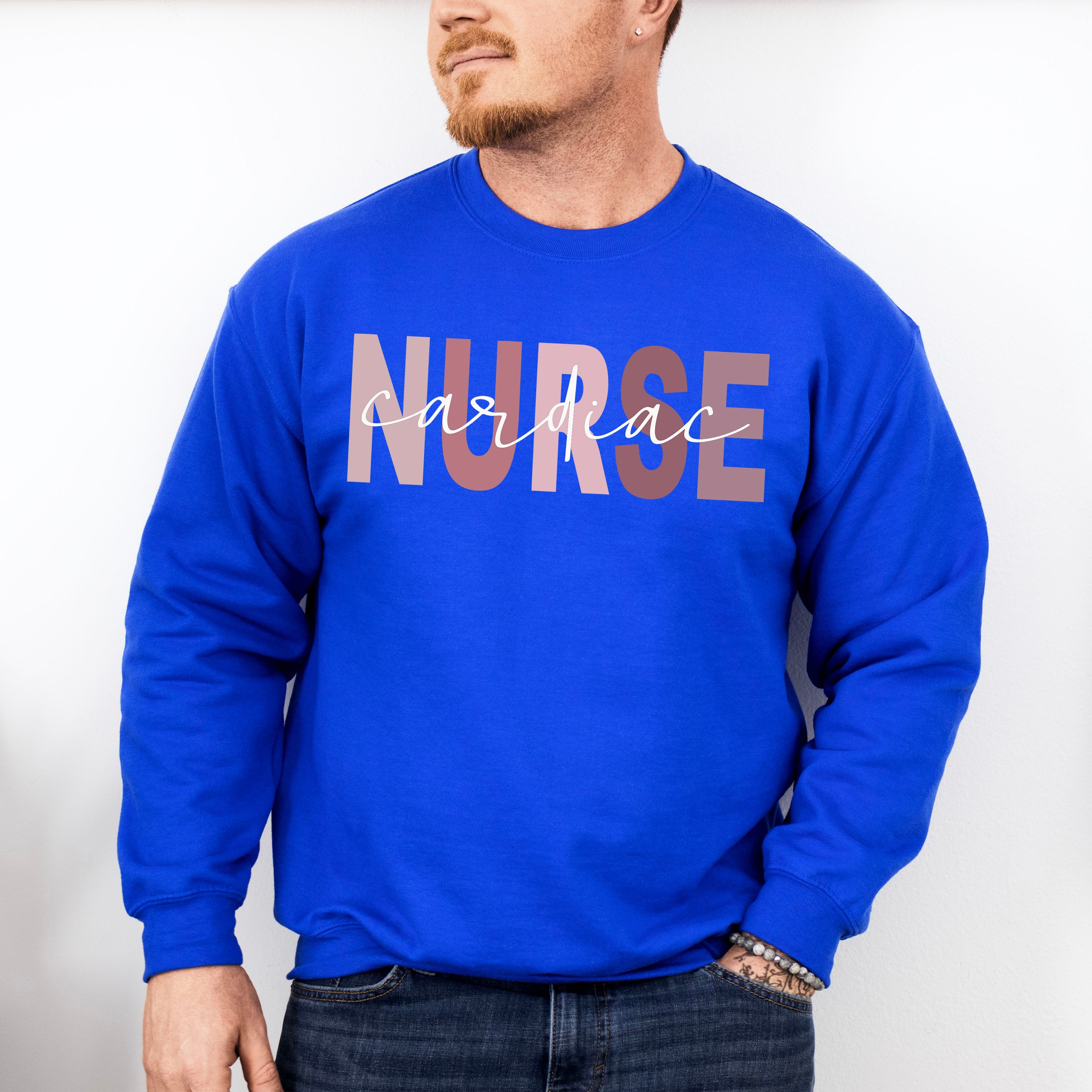 Cardiac Nurse Cursive Design - Cardiac Nurse Unisex Crewneck T-Shirt Sweatshirt Hoodie