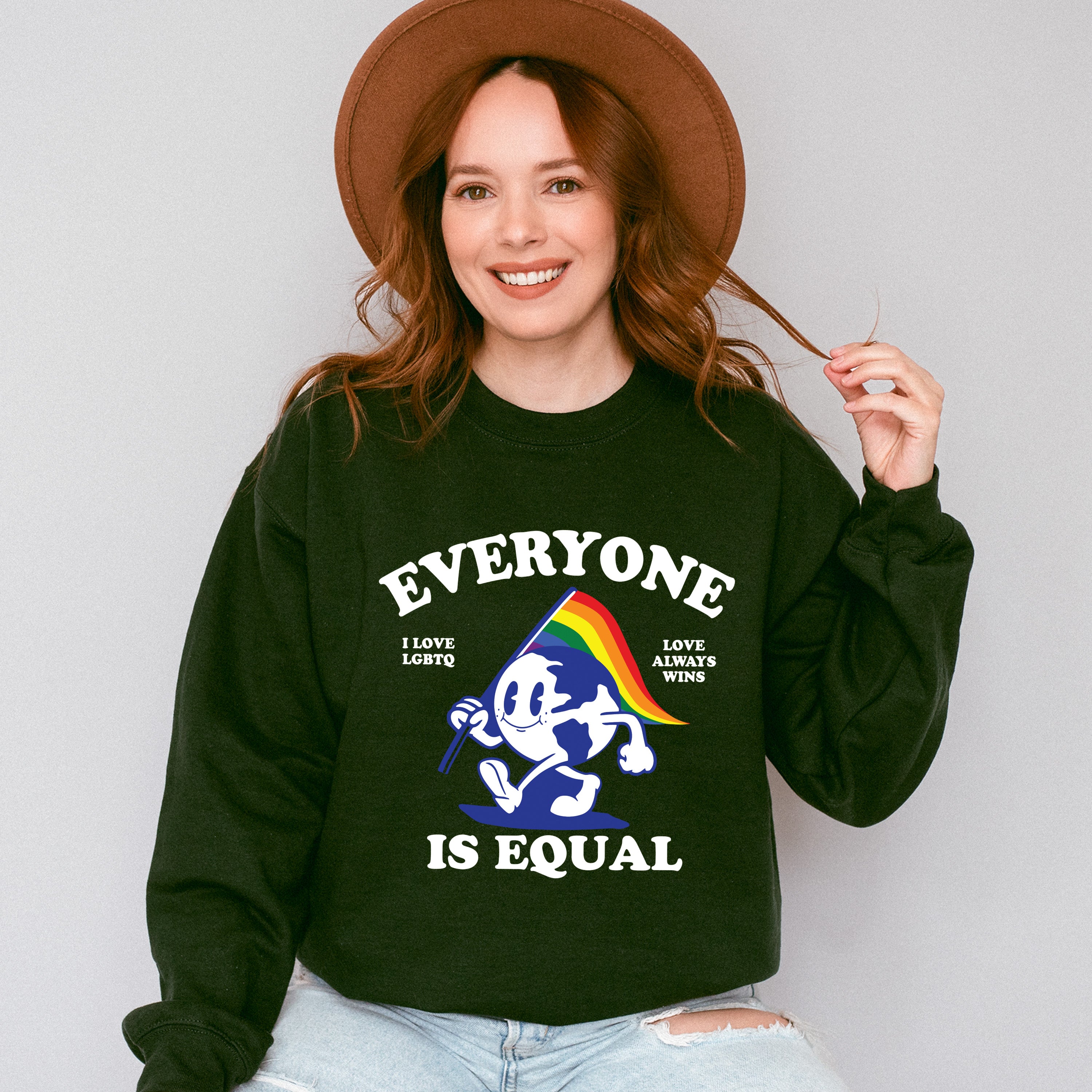Everyone Is Equal, Love Always Wins - Gay Unisex Crewneck T-Shirt Sweatshirt Hoodie