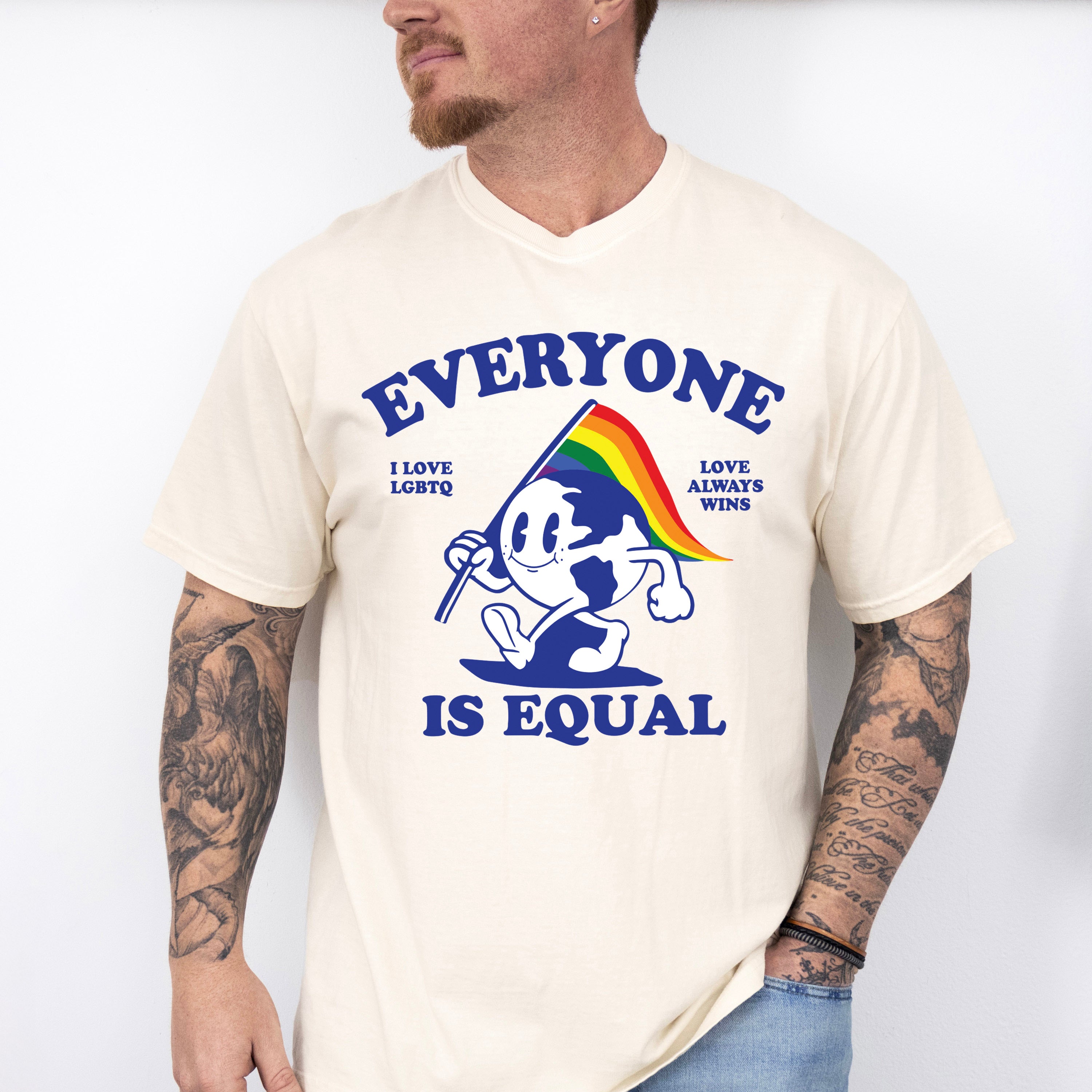 Everyone Is Equal, Love Always Wins - Gay Unisex Crewneck T-Shirt Sweatshirt Hoodie