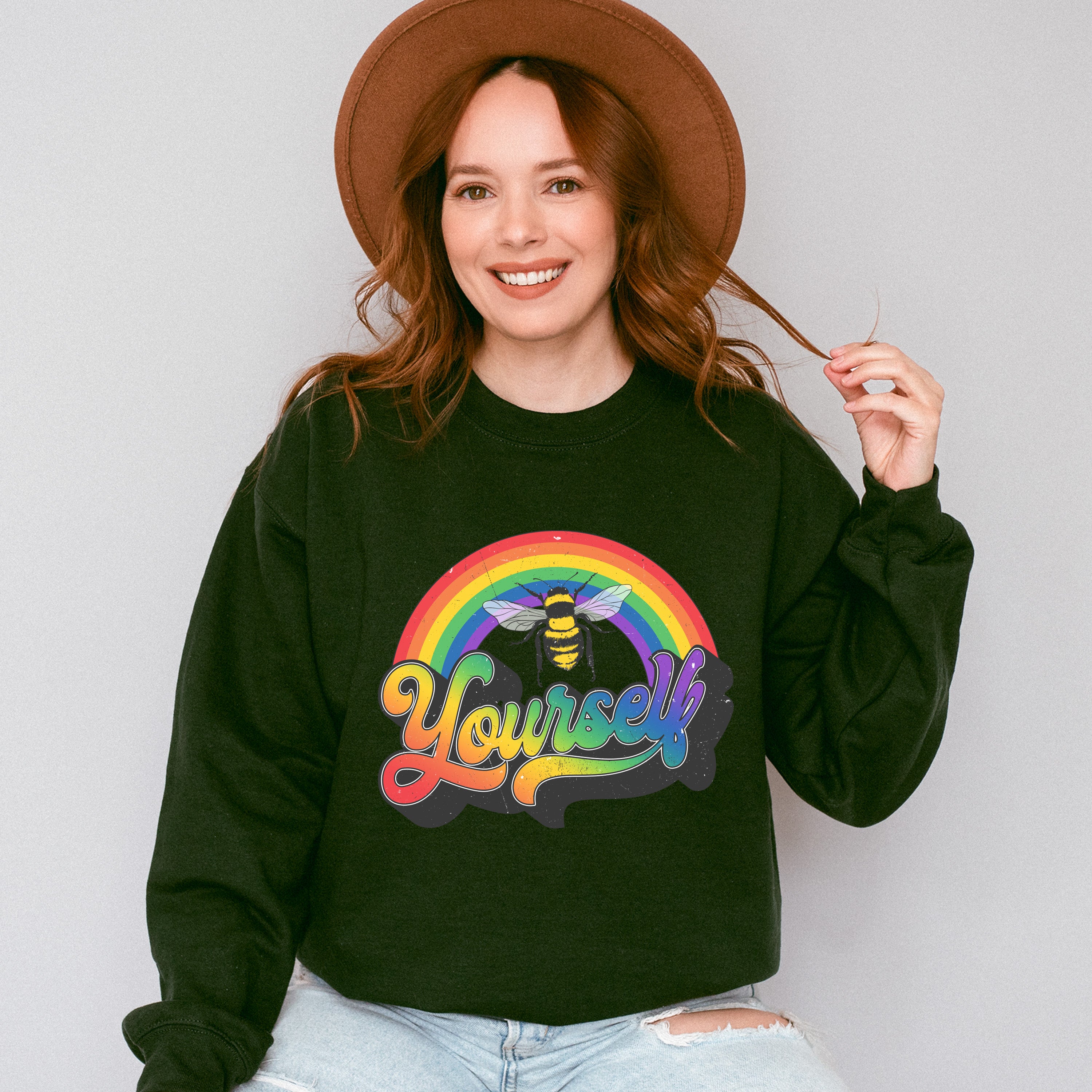 Yourself Bee Rainbow - Gay Unisex Crewneck T-Shirt Sweatshirt Hoodie
