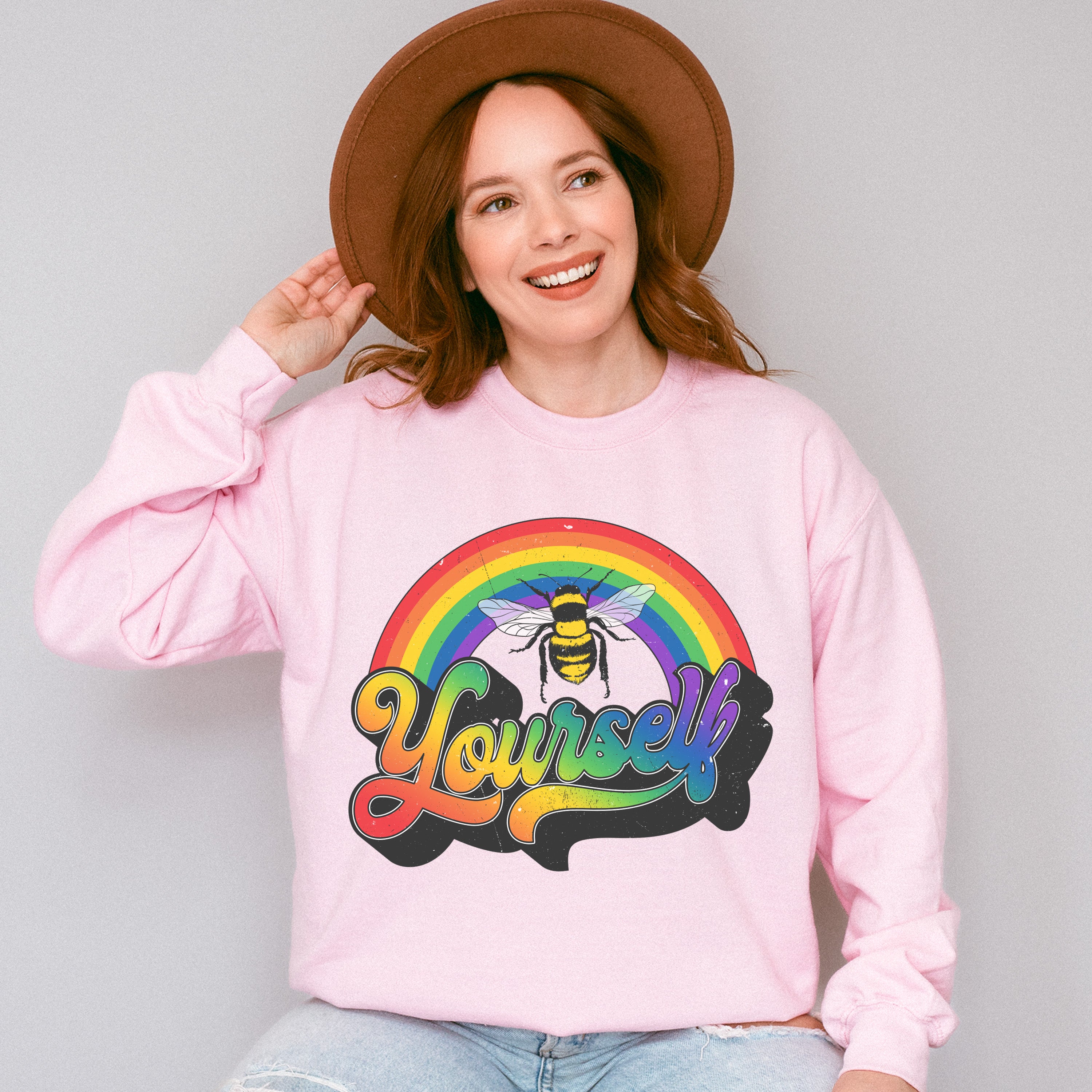 Yourself Bee Rainbow - Gay Unisex Crewneck T-Shirt Sweatshirt Hoodie