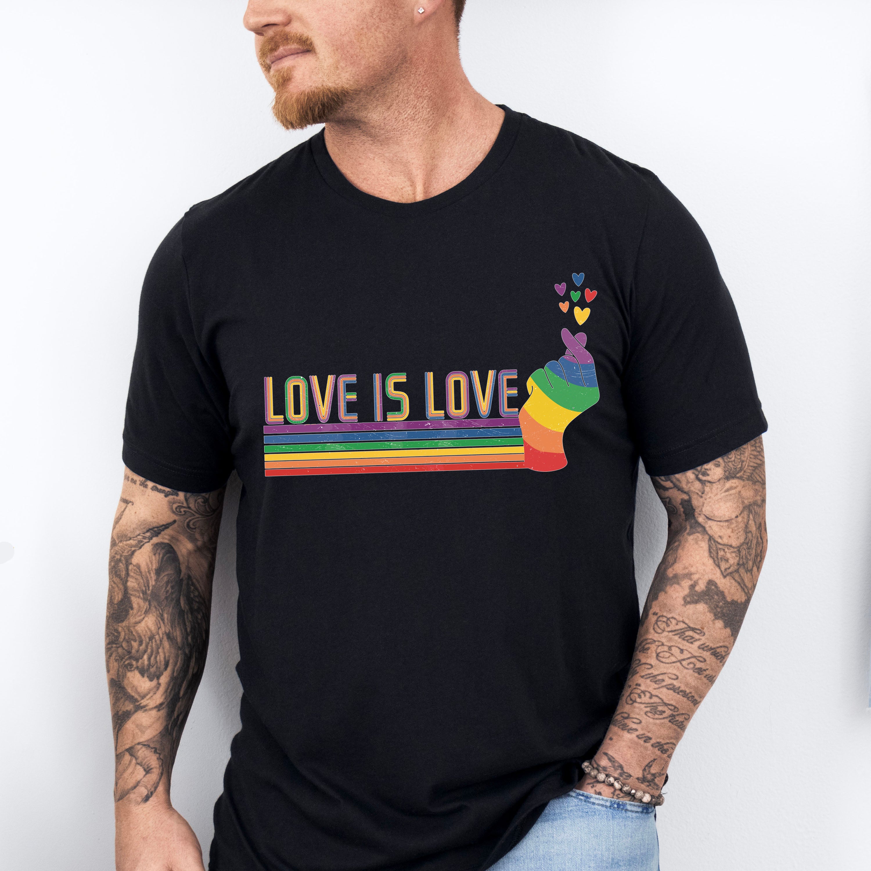 Love Is Love Rainbow - Gay Unisex Crewneck T-Shirt Sweatshirt Hoodie