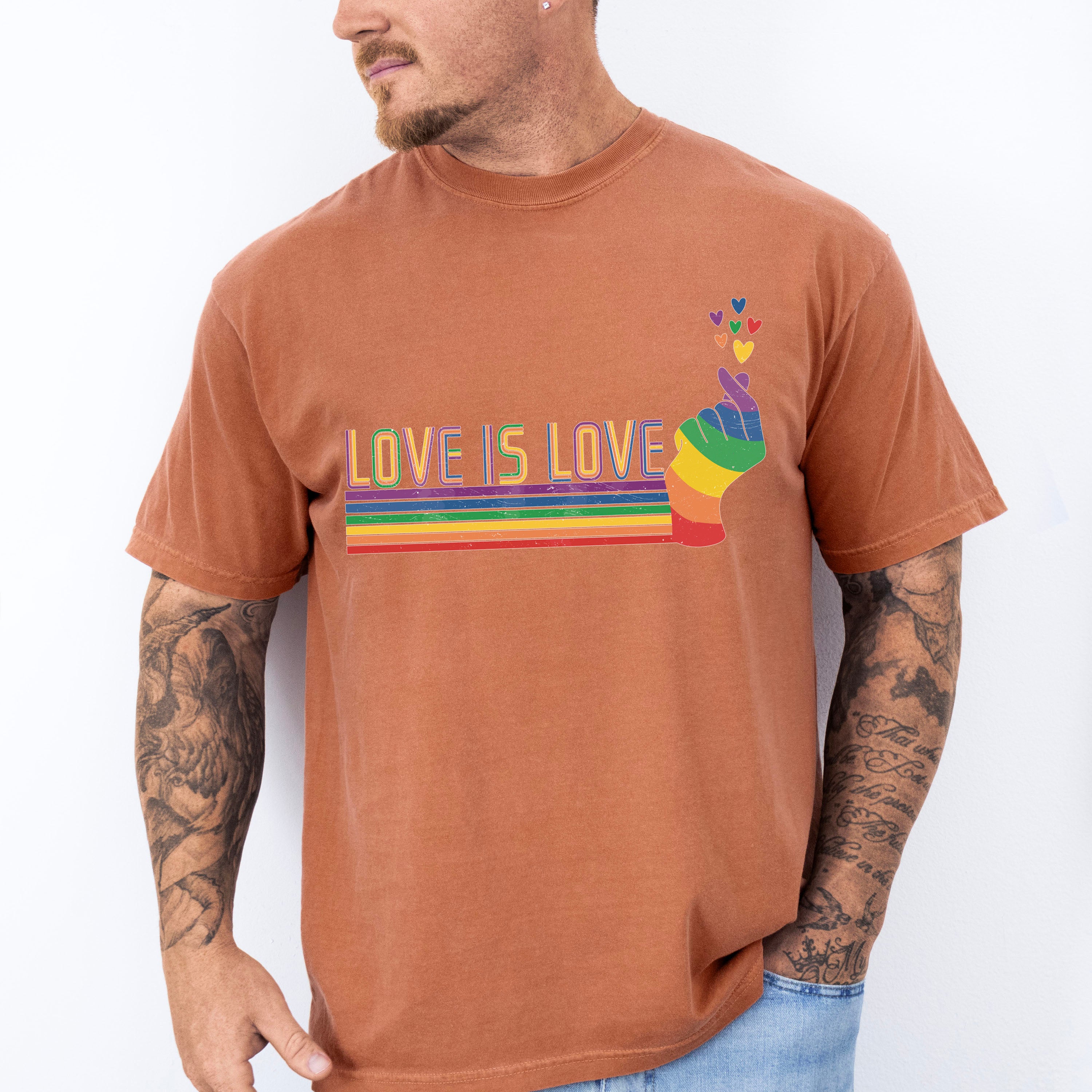 Love Is Love Rainbow - Gay Unisex Crewneck T-Shirt Sweatshirt Hoodie