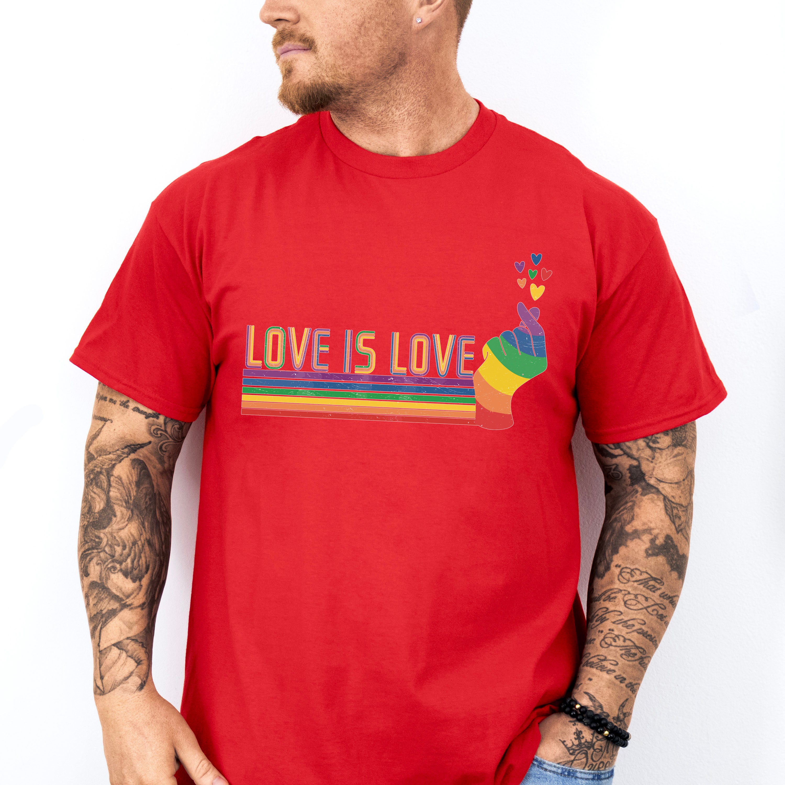 Love Is Love Rainbow - Gay Unisex Crewneck T-Shirt Sweatshirt Hoodie