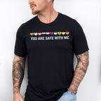 You Are Safe With Me Hearts - Gay Unisex Crewneck T-Shirt Sweatshirt Hoodie