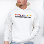You Are Safe With Me Hearts - Gay Unisex Crewneck T-Shirt Sweatshirt Hoodie