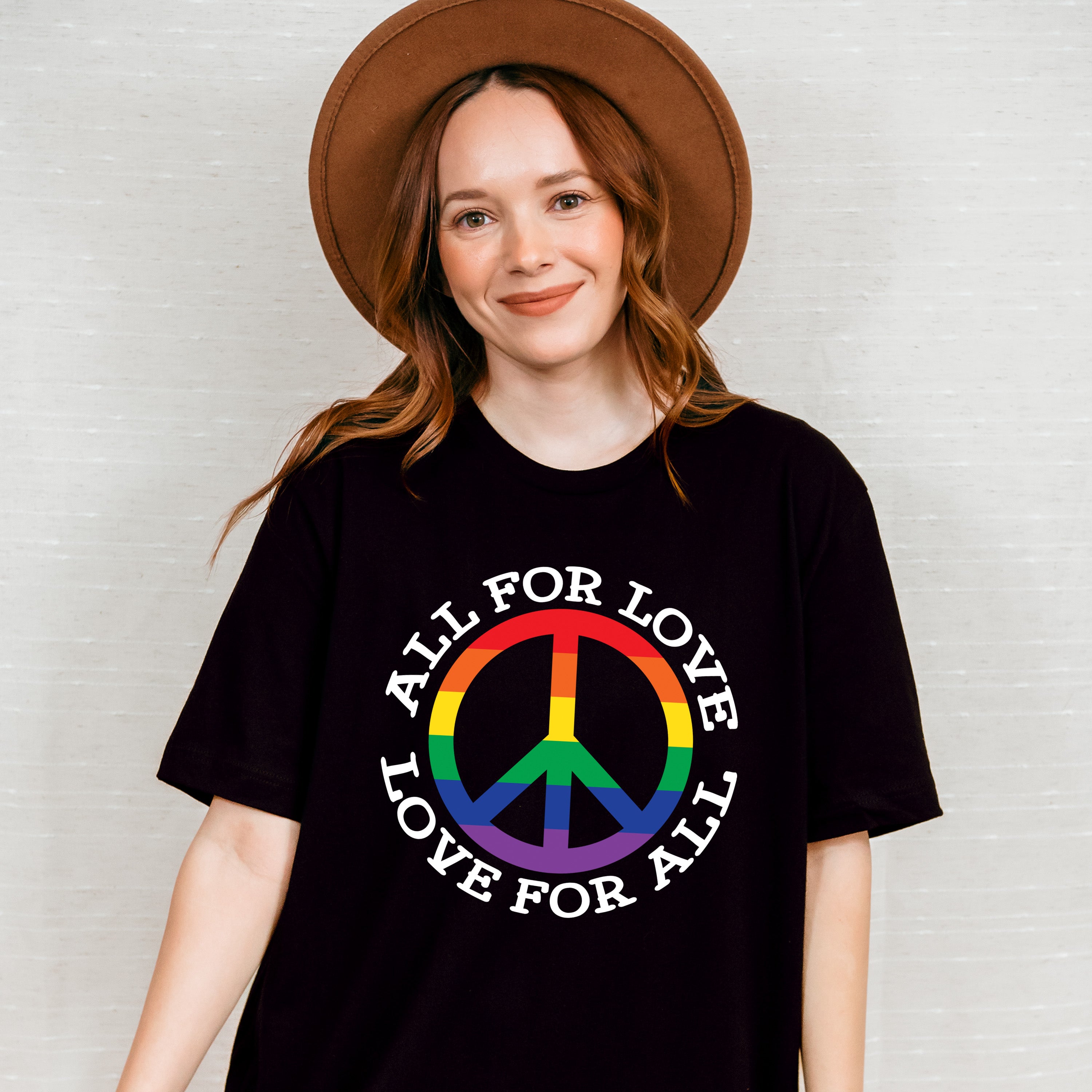 All For Love Love For All, Peace Symbol - Gay Unisex Crewneck T-Shirt Sweatshirt Hoodie