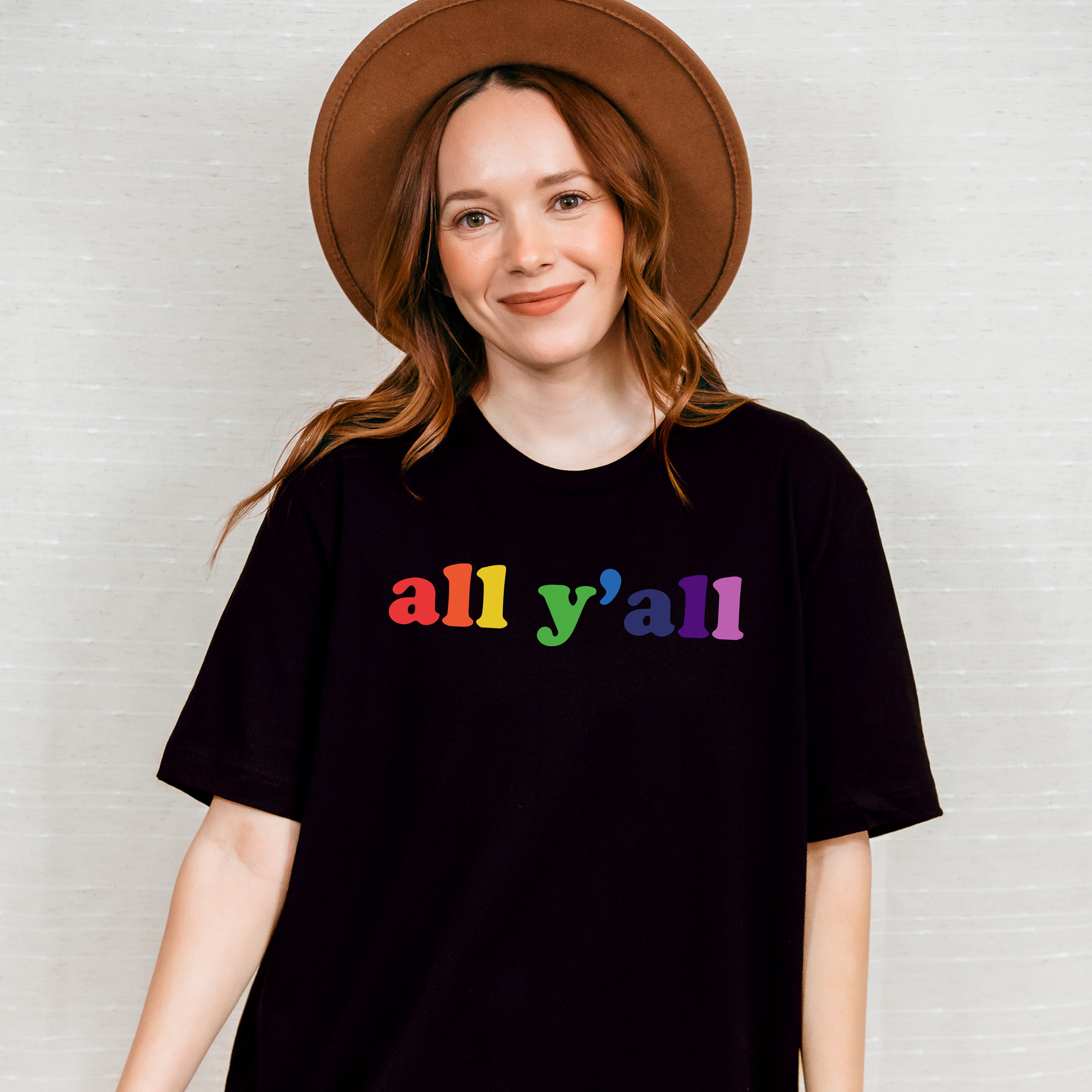 All Y'all Rainbow Colors - Gay Unisex Crewneck T-Shirt Sweatshirt Hoodie