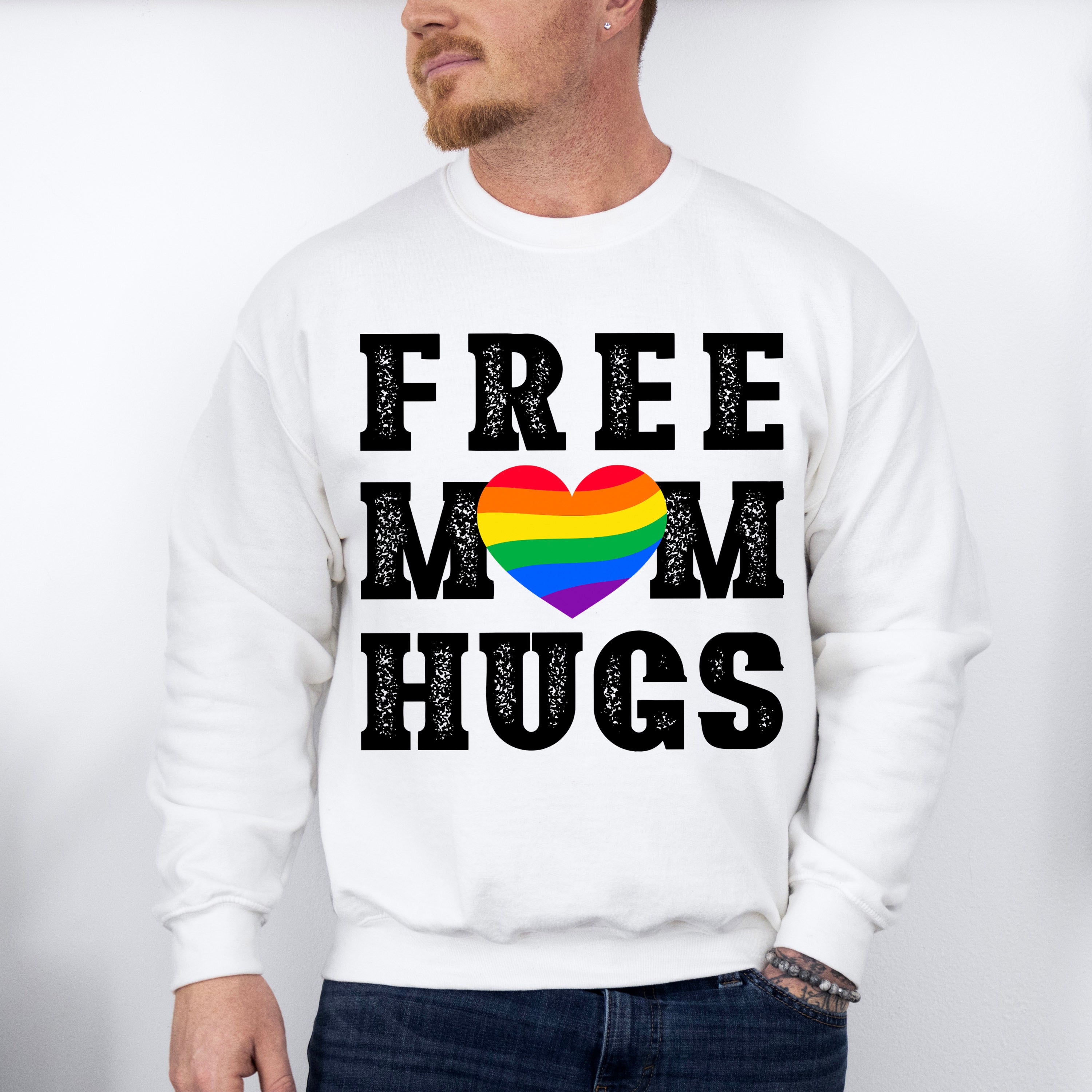 Free Mom Hugs - Gay Unisex Crewneck T-Shirt Sweatshirt Hoodie