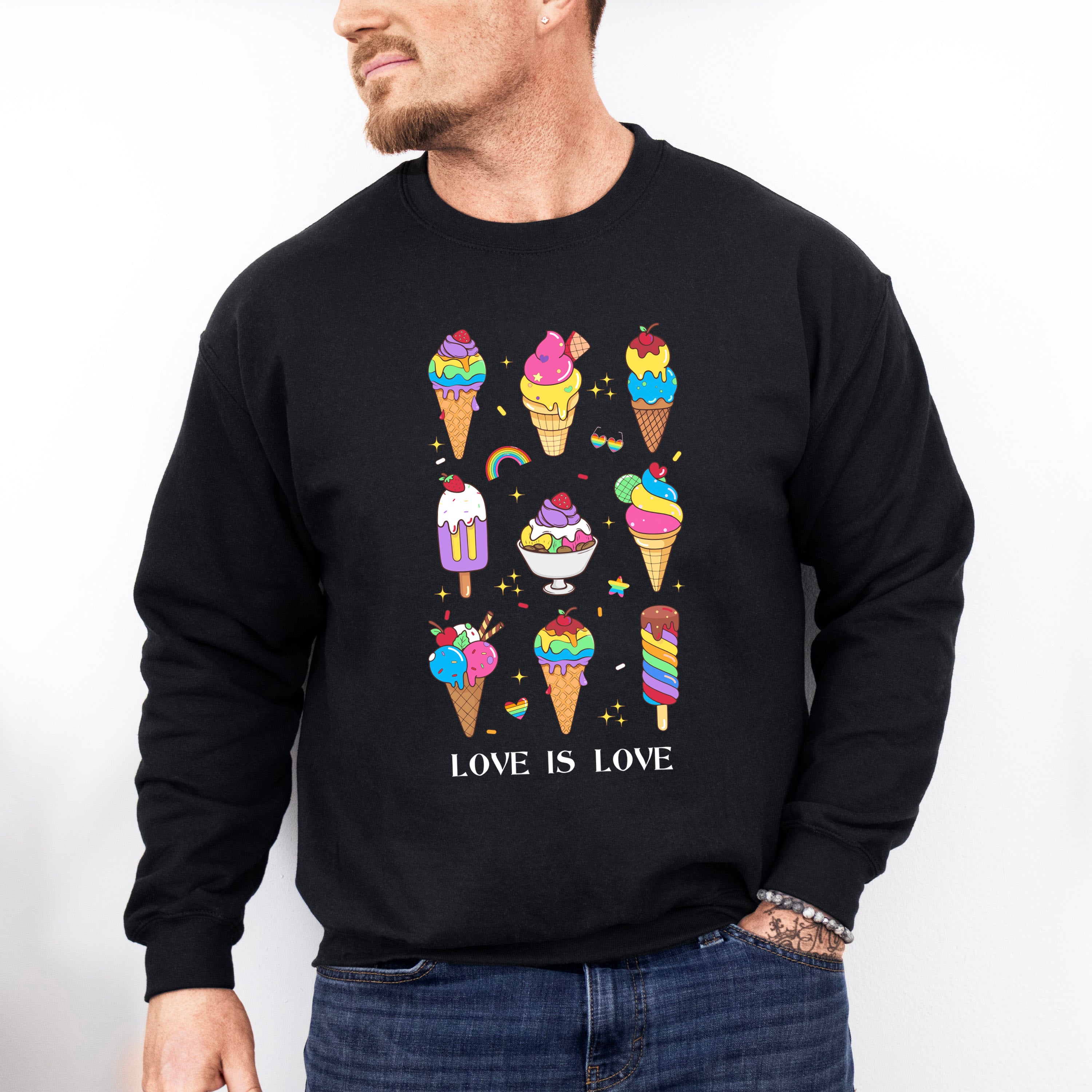 Love Is All Icecream Design - Gay Unisex Crewneck T-Shirt Sweatshirt Hoodie