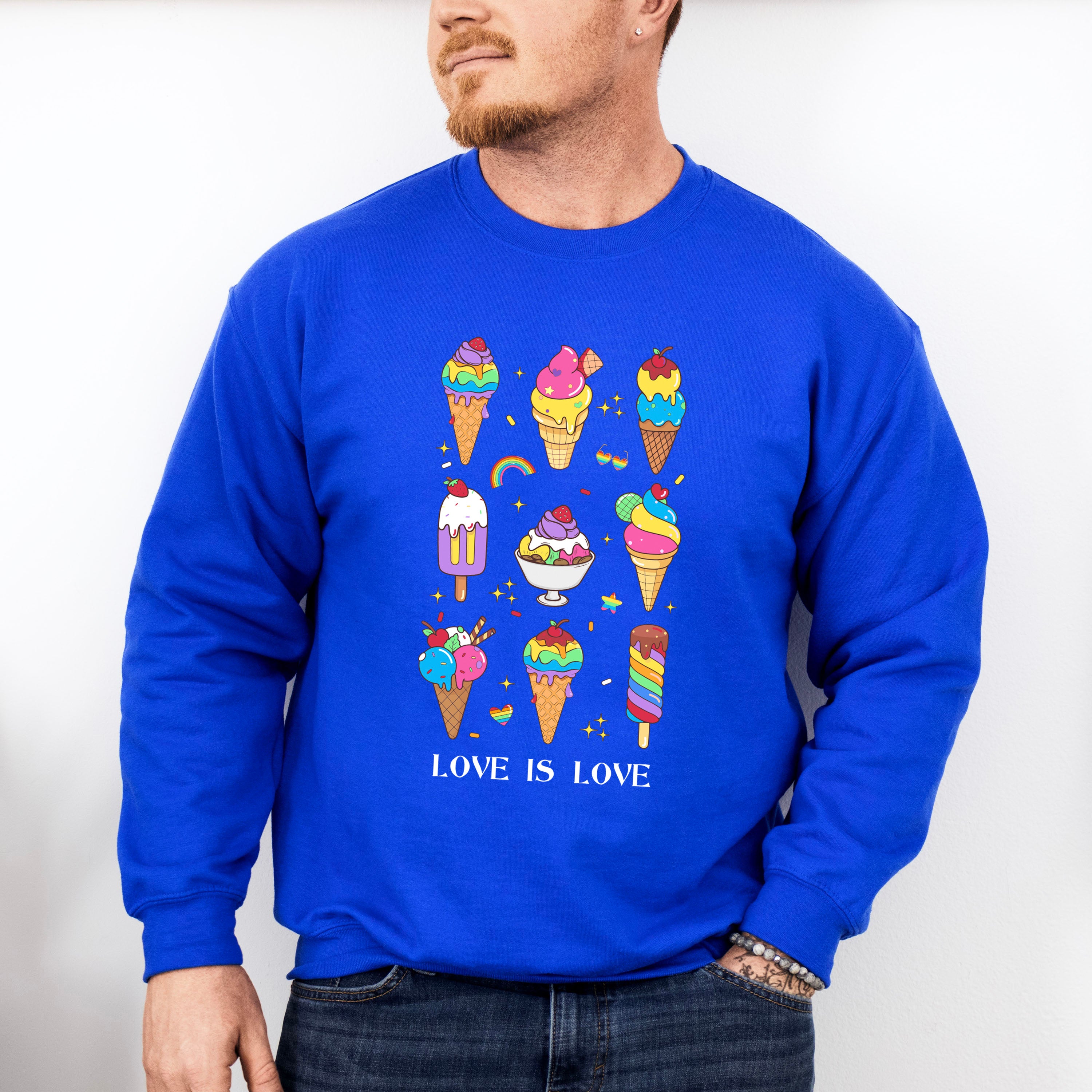Love Is All Icecream Design - Gay Unisex Crewneck T-Shirt Sweatshirt Hoodie
