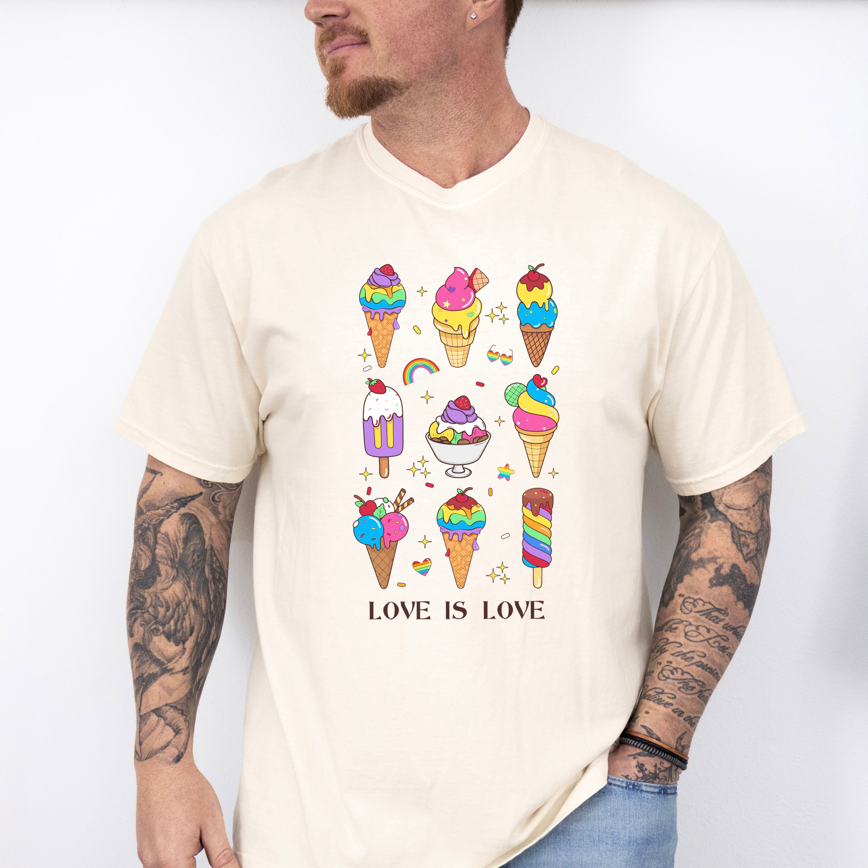 Love Is All Icecream Design - Gay Unisex Crewneck T-Shirt Sweatshirt Hoodie