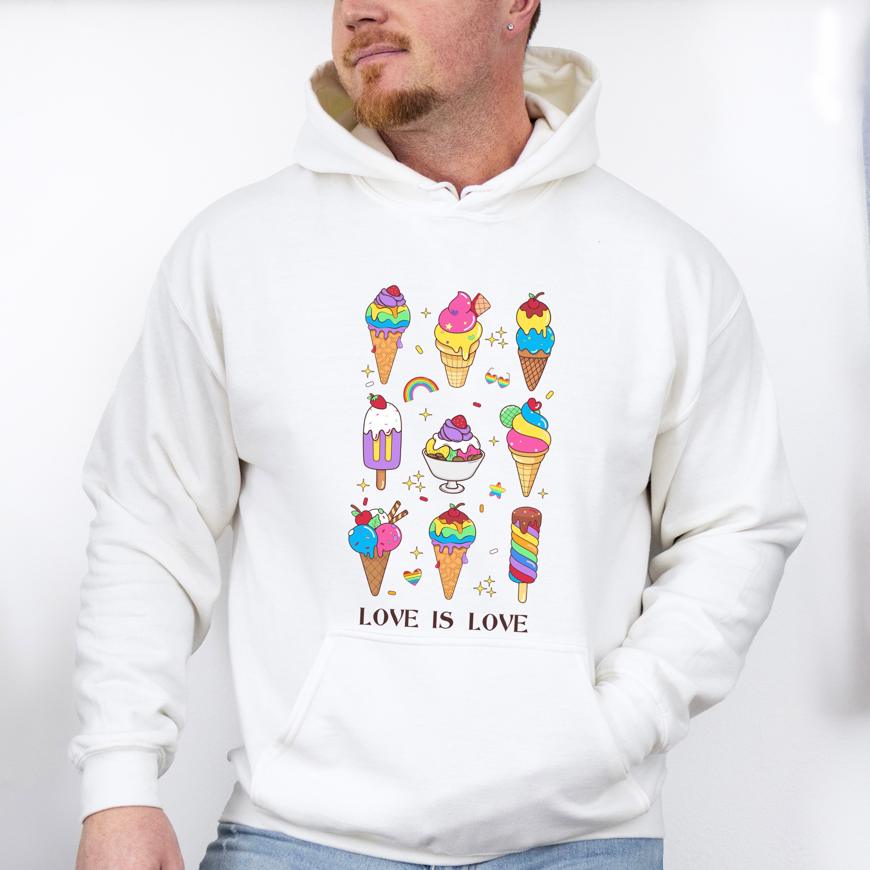 Love Is All Icecream Design - Gay Unisex Crewneck T-Shirt Sweatshirt Hoodie