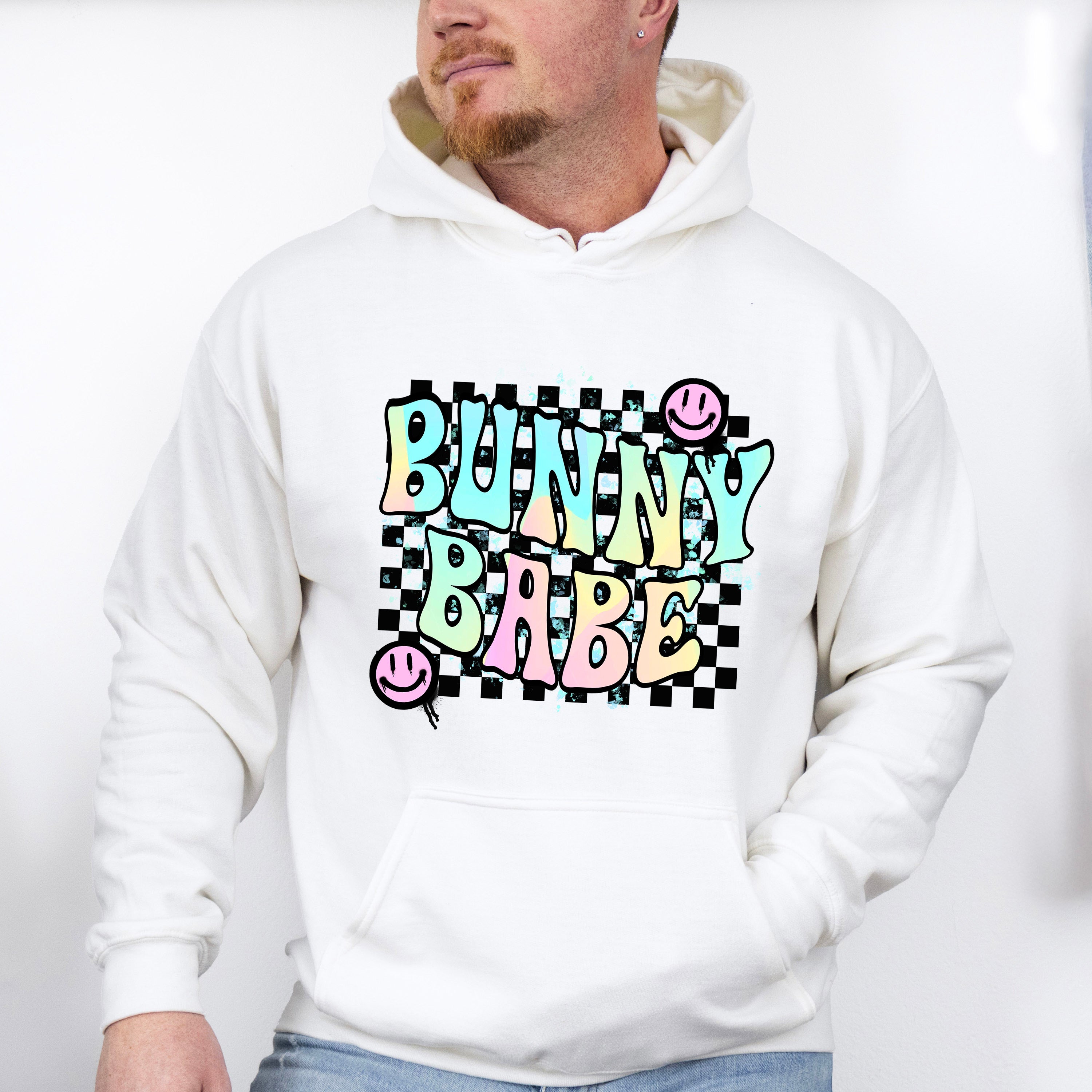 Bunny Babe Smiley - Easter Day Unisex Crewneck T-Shirt Sweatshirt Hoodie