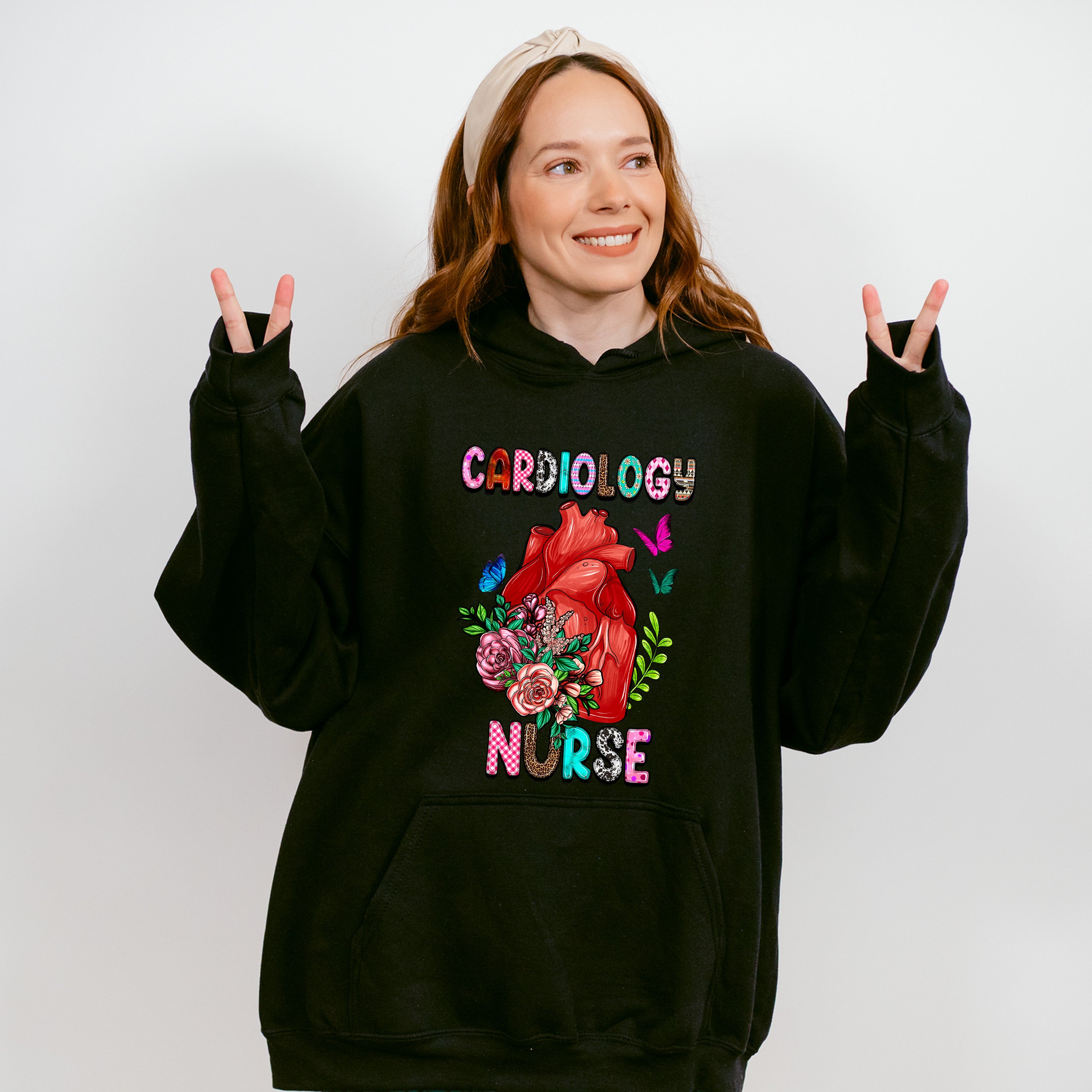 Cardiology Nurse Heart Floral Design - Cardiac Nurse Unisex Crewneck T-Shirt Sweatshirt Hoodie