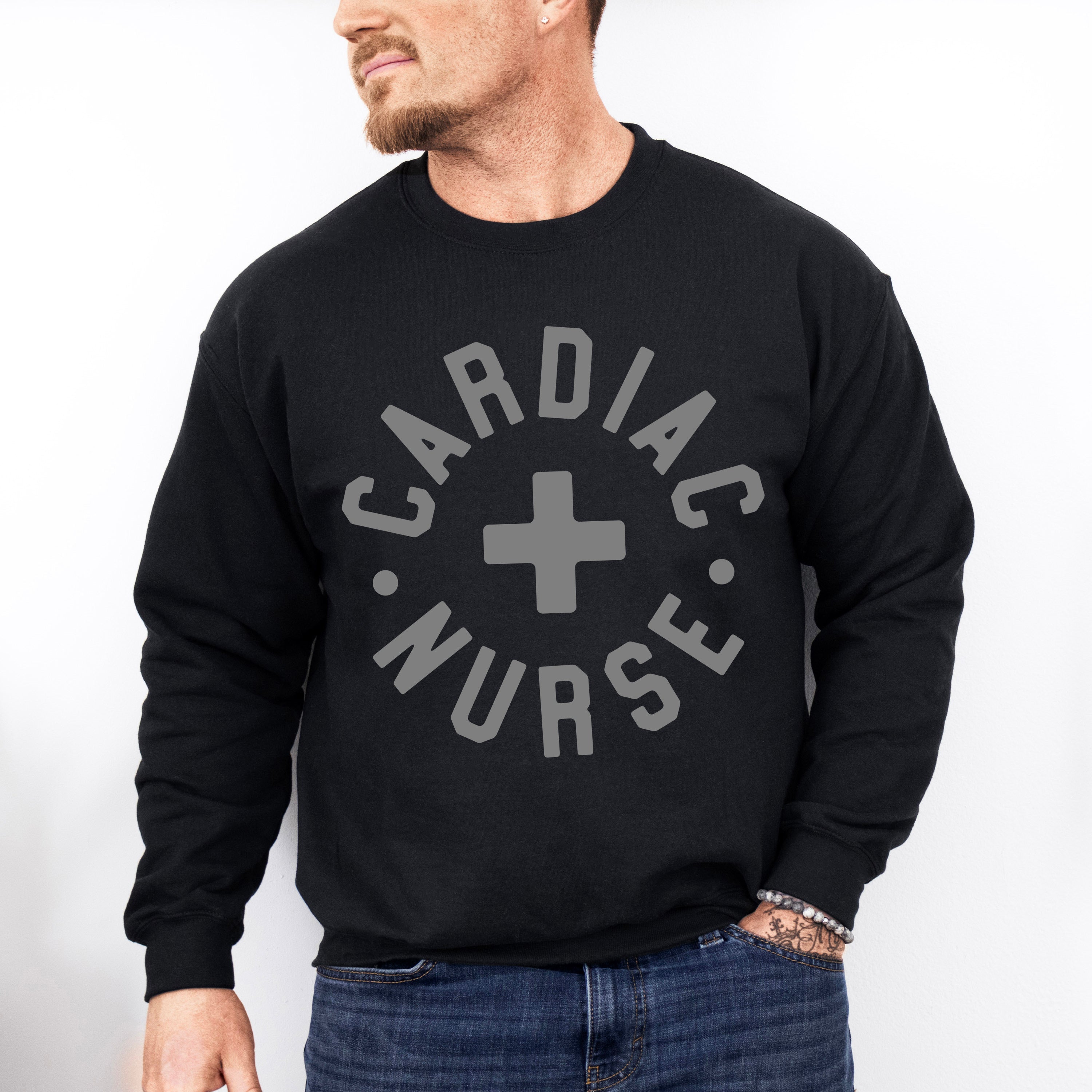 Cardiac Nurse Cross Design - Cardiac Nurse Unisex Crewneck T-Shirt Sweatshirt Hoodie