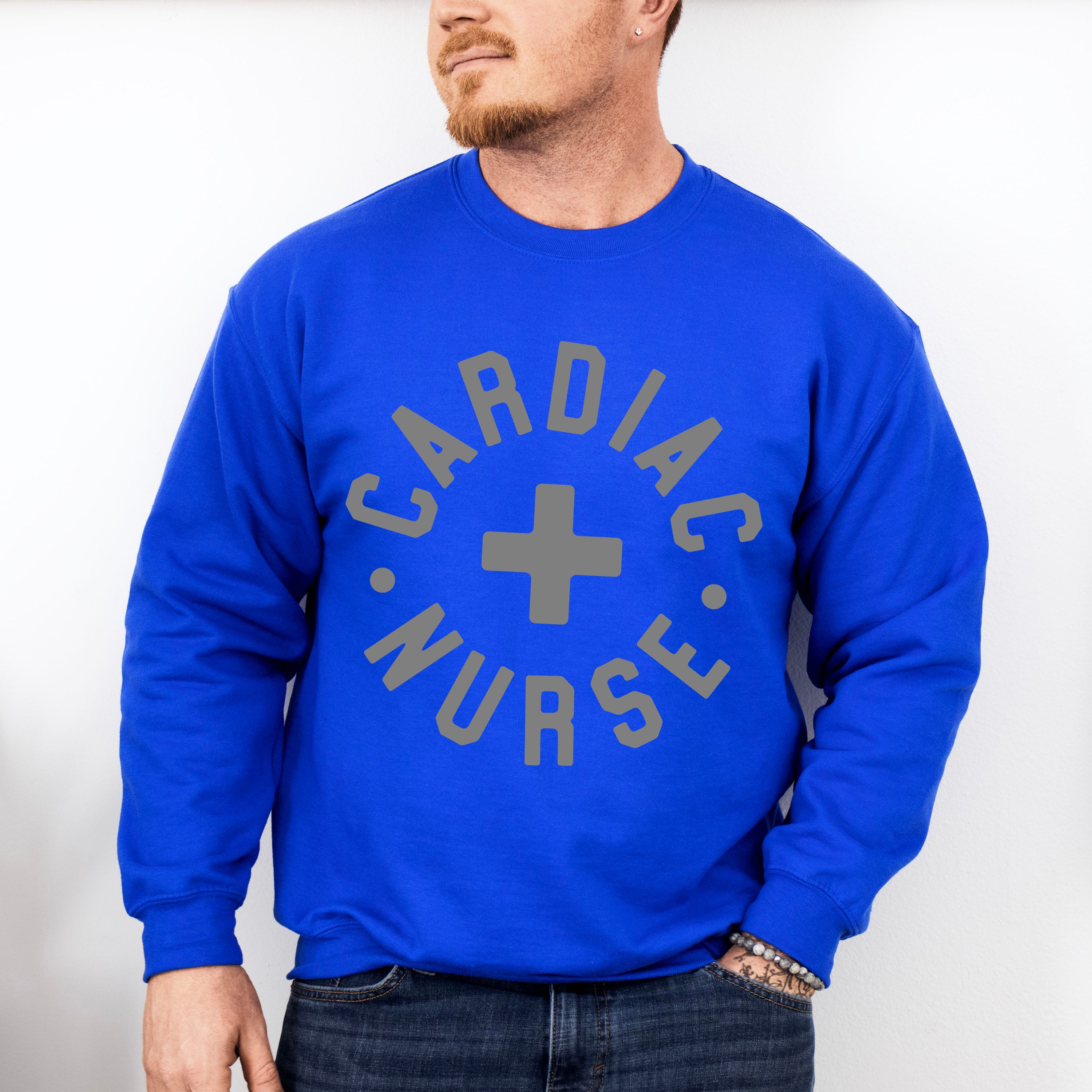 Cardiac Nurse Cross Design - Cardiac Nurse Unisex Crewneck T-Shirt Sweatshirt Hoodie
