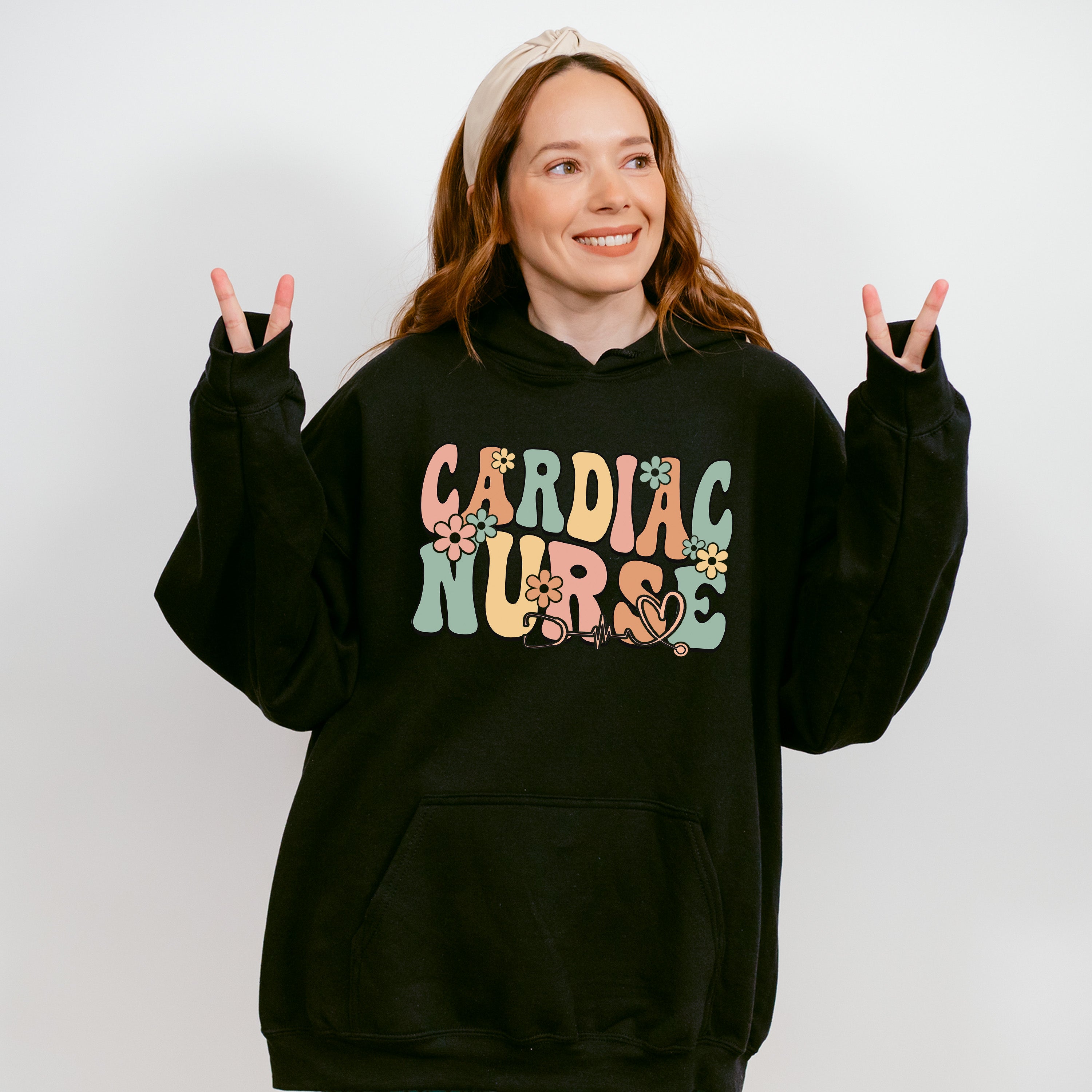 Cardiac Nurse Flowers Design - Cardiac Nurse Unisex Crewneck T-Shirt Sweatshirt Hoodie