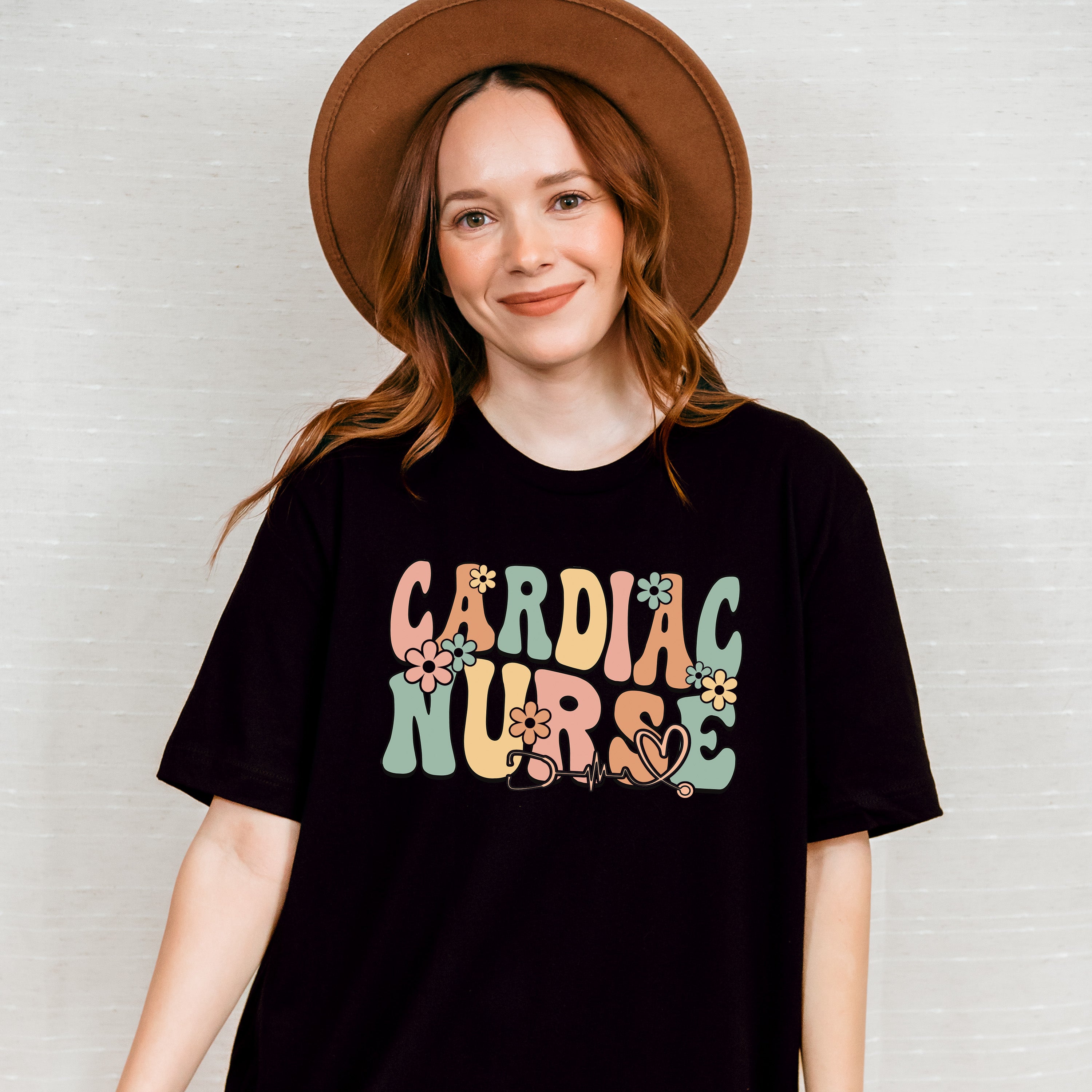 Cardiac Nurse Flowers Design - Cardiac Nurse Unisex Crewneck T-Shirt Sweatshirt Hoodie