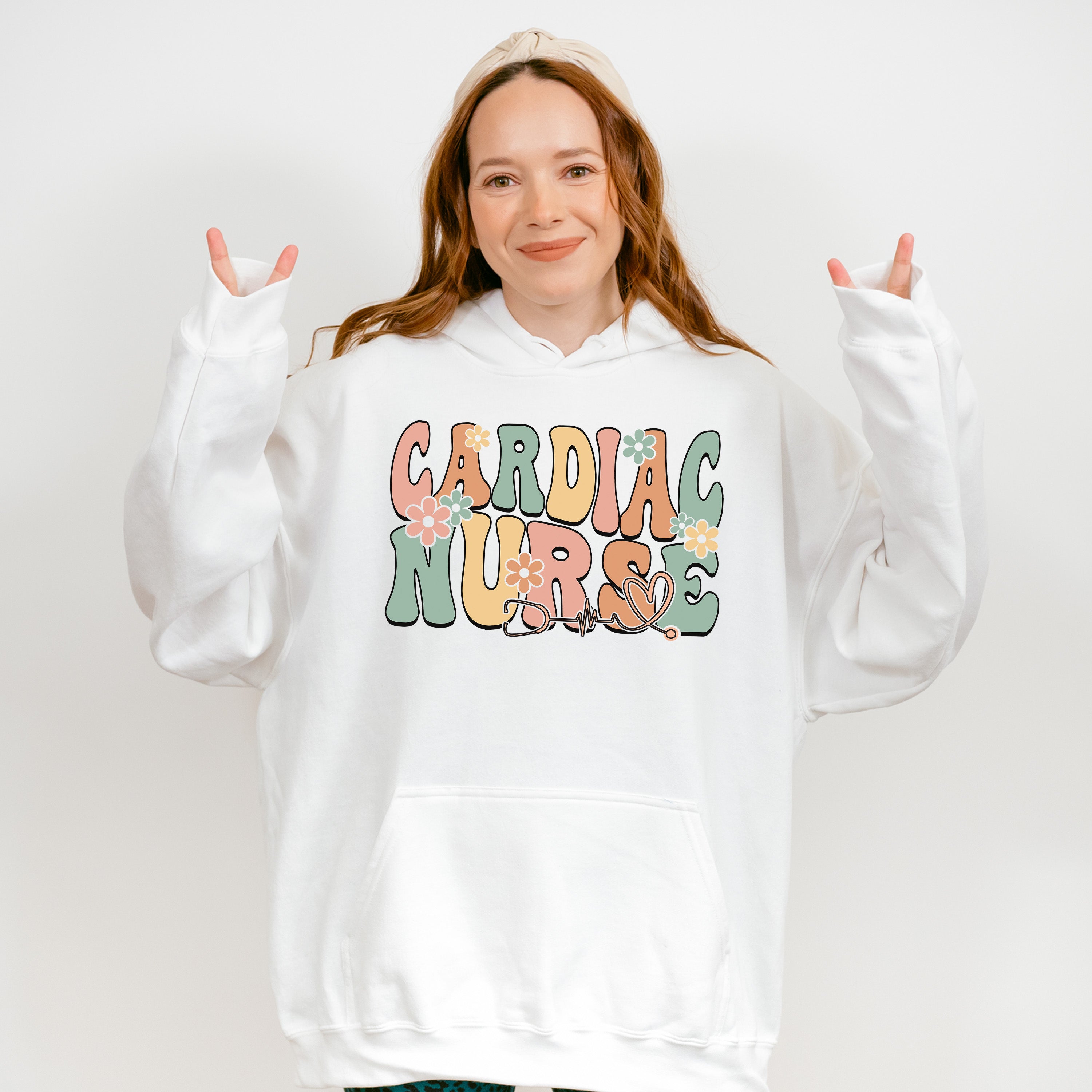 Cardiac Nurse Flowers Design - Cardiac Nurse Unisex Crewneck T-Shirt Sweatshirt Hoodie