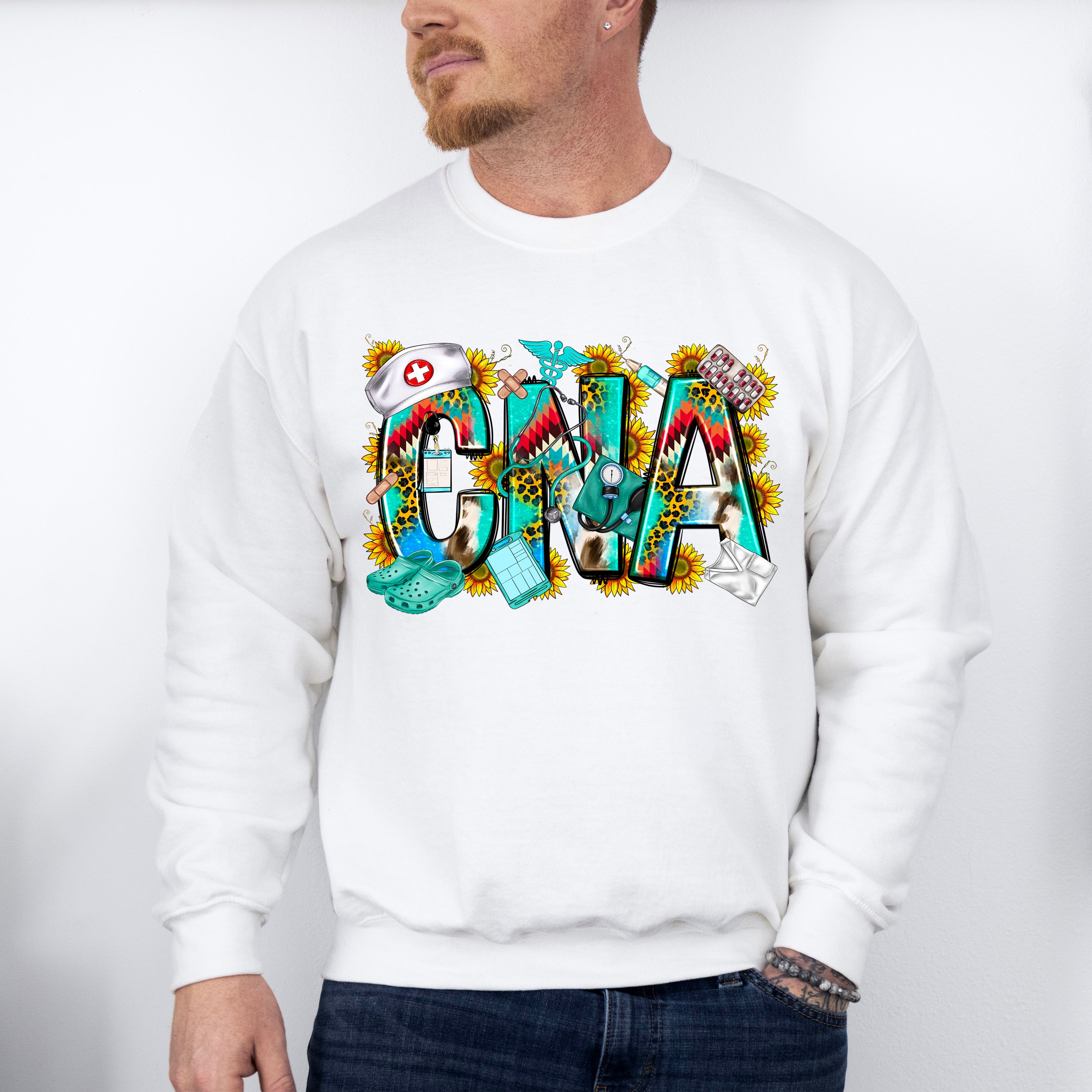 CNA Sunflowers Design - CNA Unisex Crewneck T-Shirt Sweatshirt Hoodie