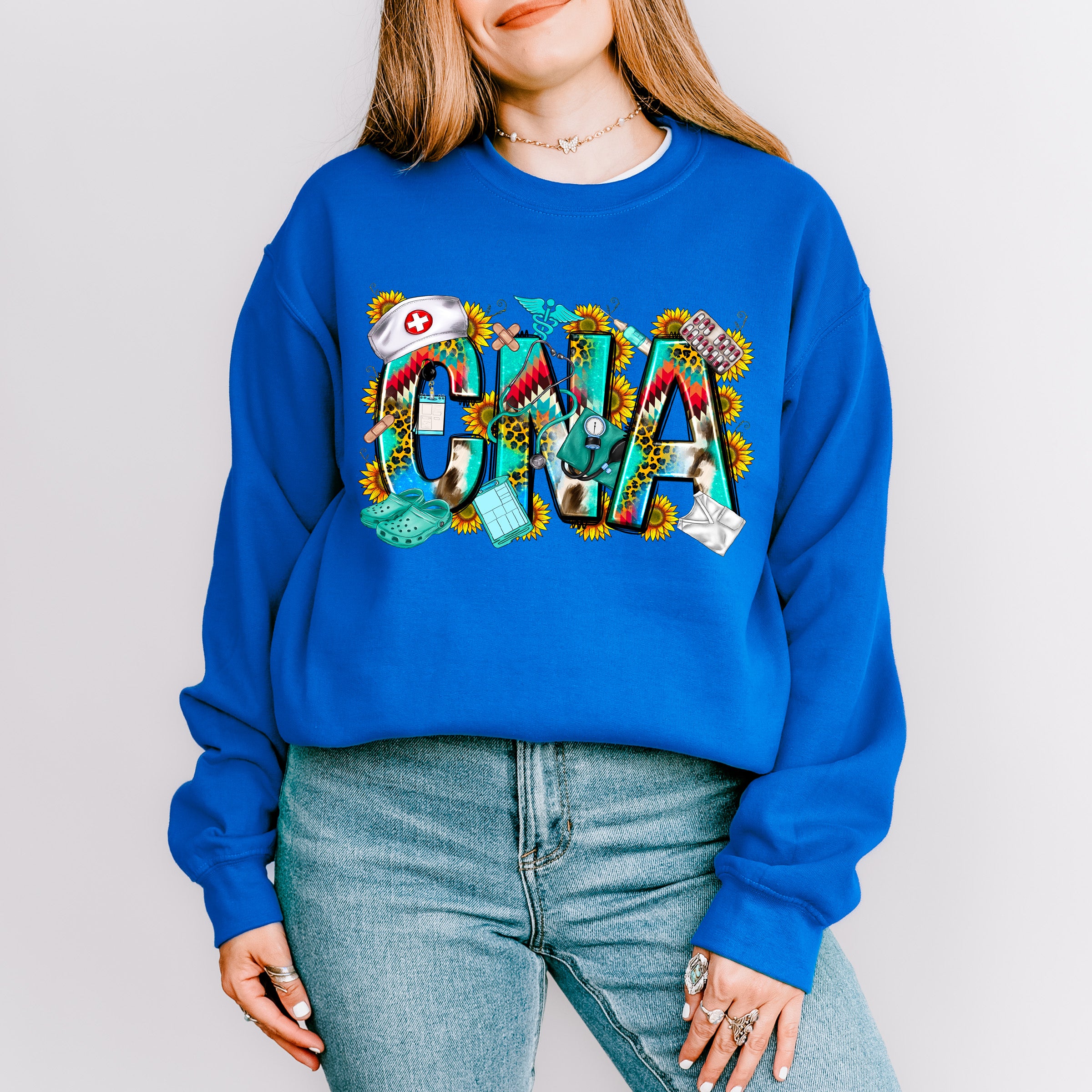 CNA Sunflowers Design - CNA Unisex Crewneck T-Shirt Sweatshirt Hoodie