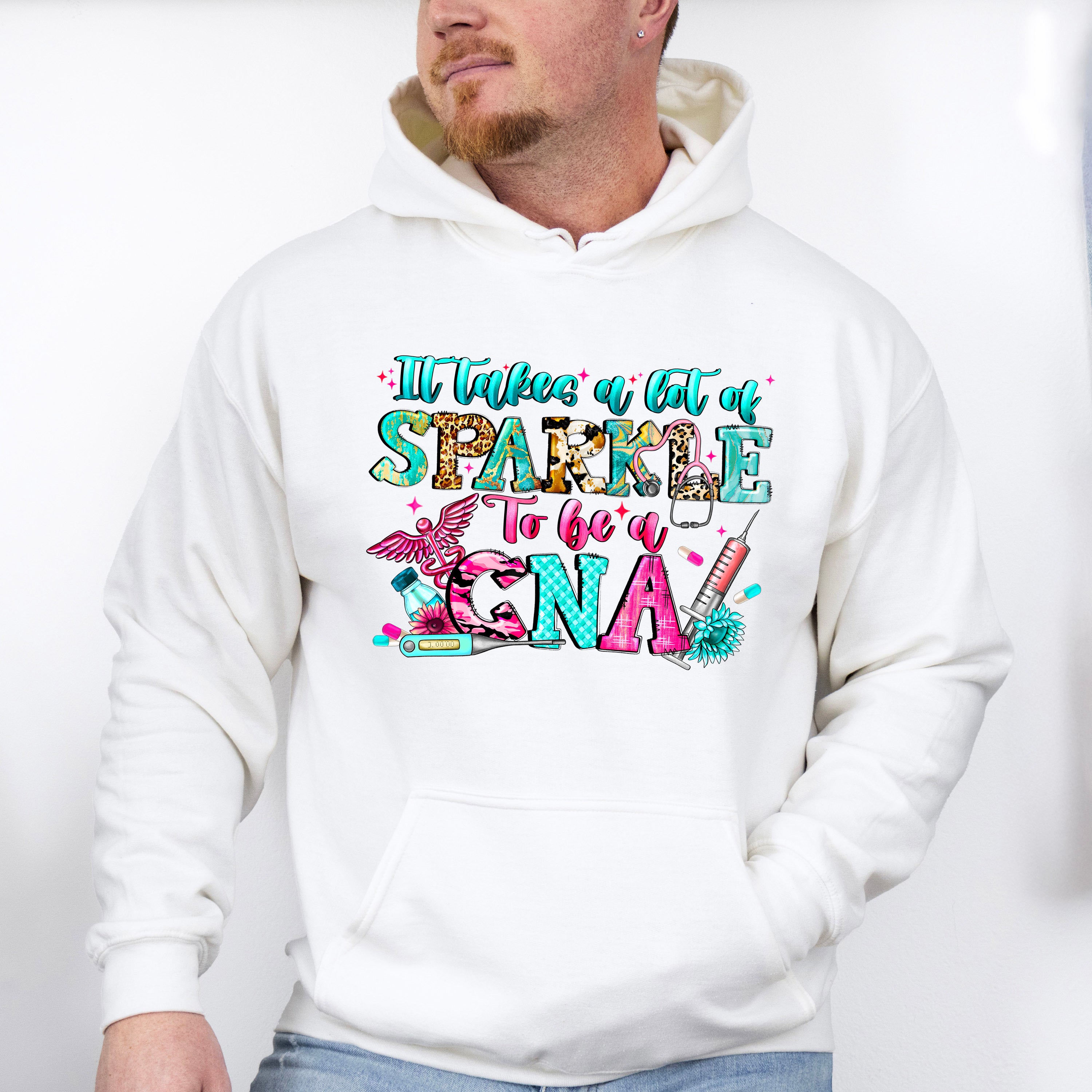 It Takes A Lot Of Sparkles To Be A CNA Design - CNA Unisex Crewneck T-Shirt Sweatshirt Hoodie