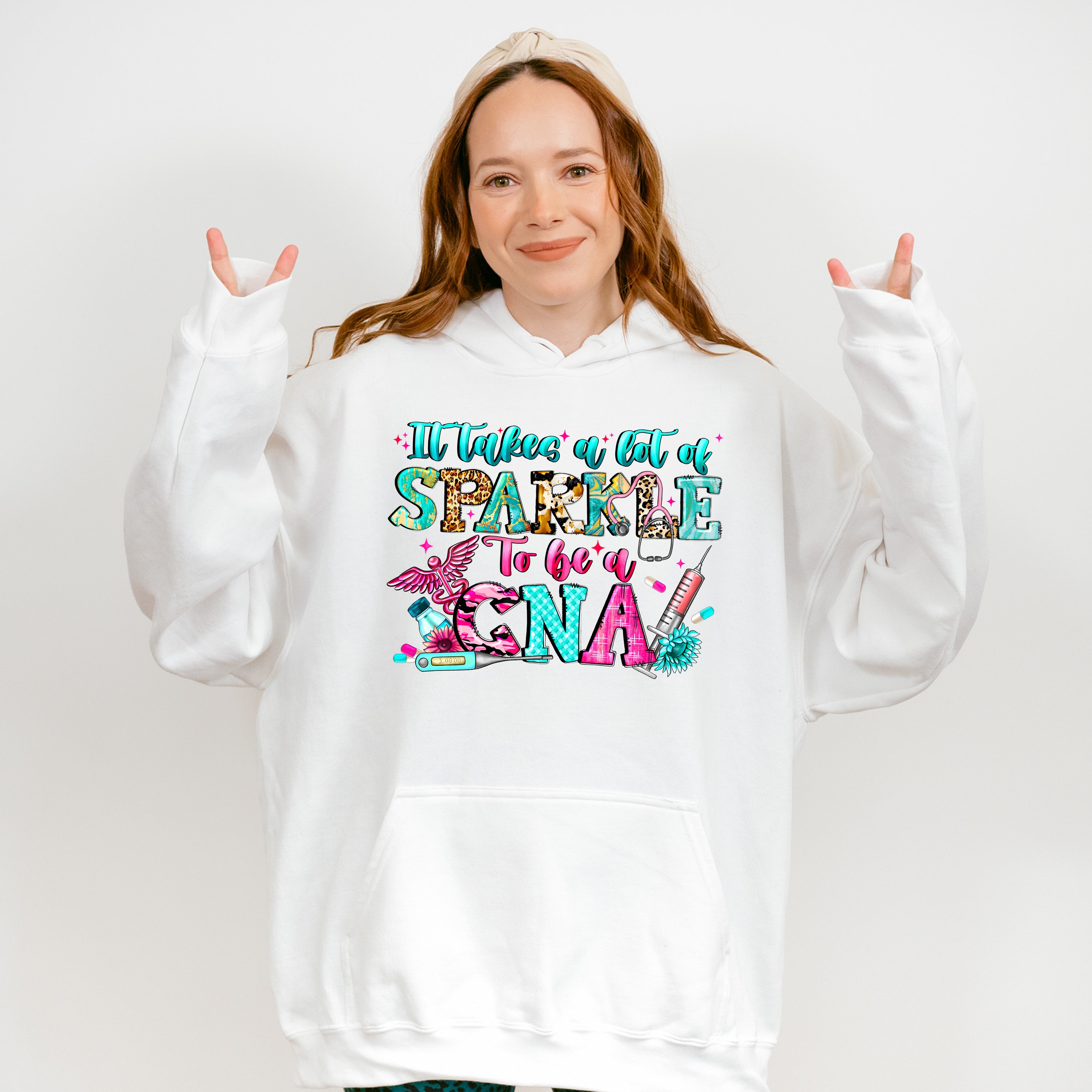 It Takes A Lot Of Sparkles To Be A CNA Design - CNA Unisex Crewneck T-Shirt Sweatshirt Hoodie