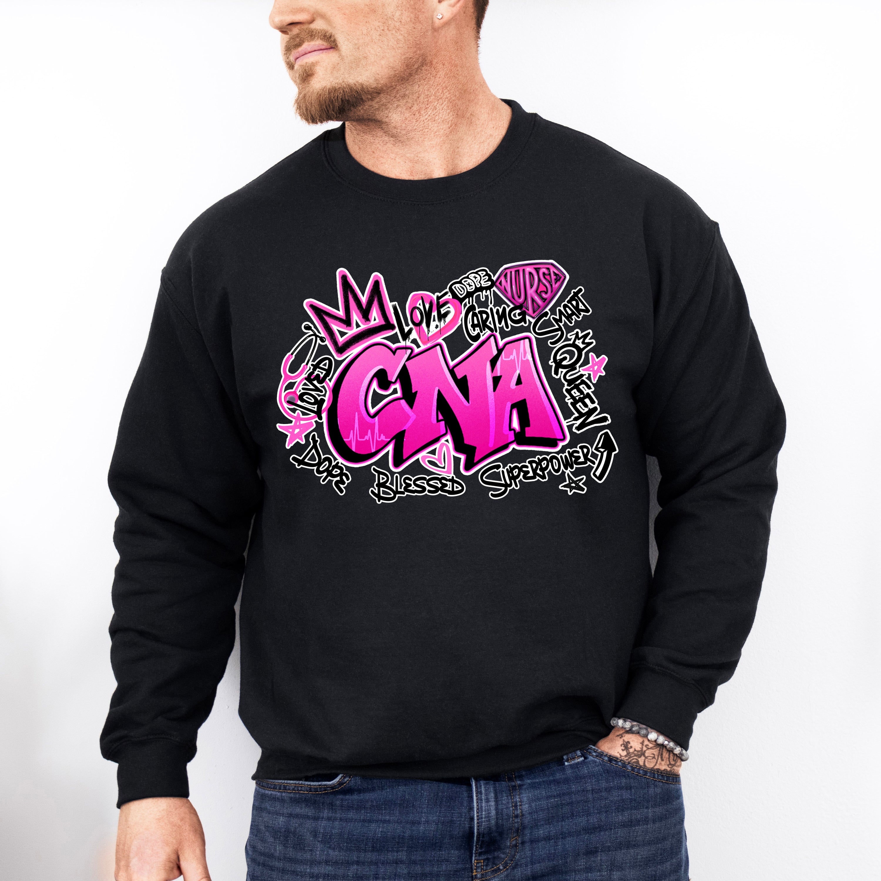 CNA Graffiti Design - CNA Unisex Crewneck T-Shirt Sweatshirt Hoodie