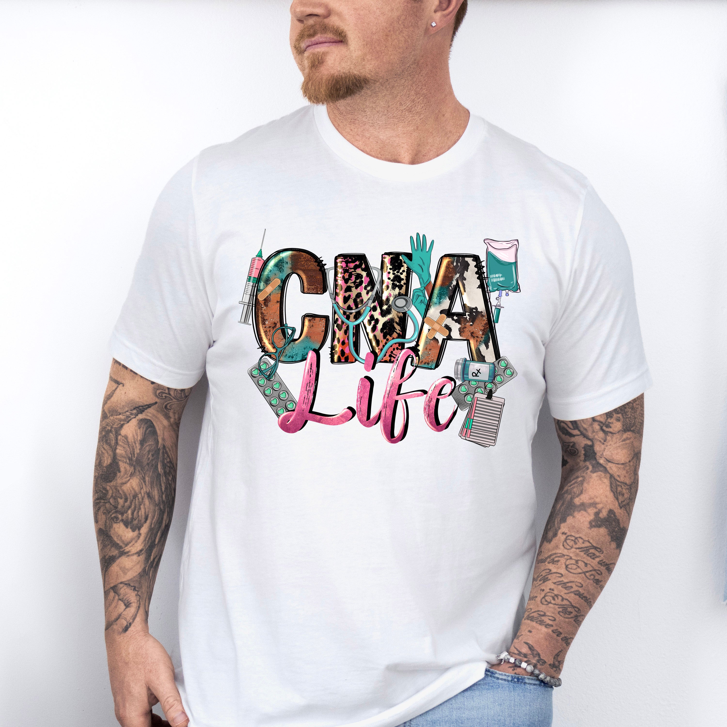 CNA Life Doodles Design - CNA Unisex Crewneck T-Shirt Sweatshirt Hoodie