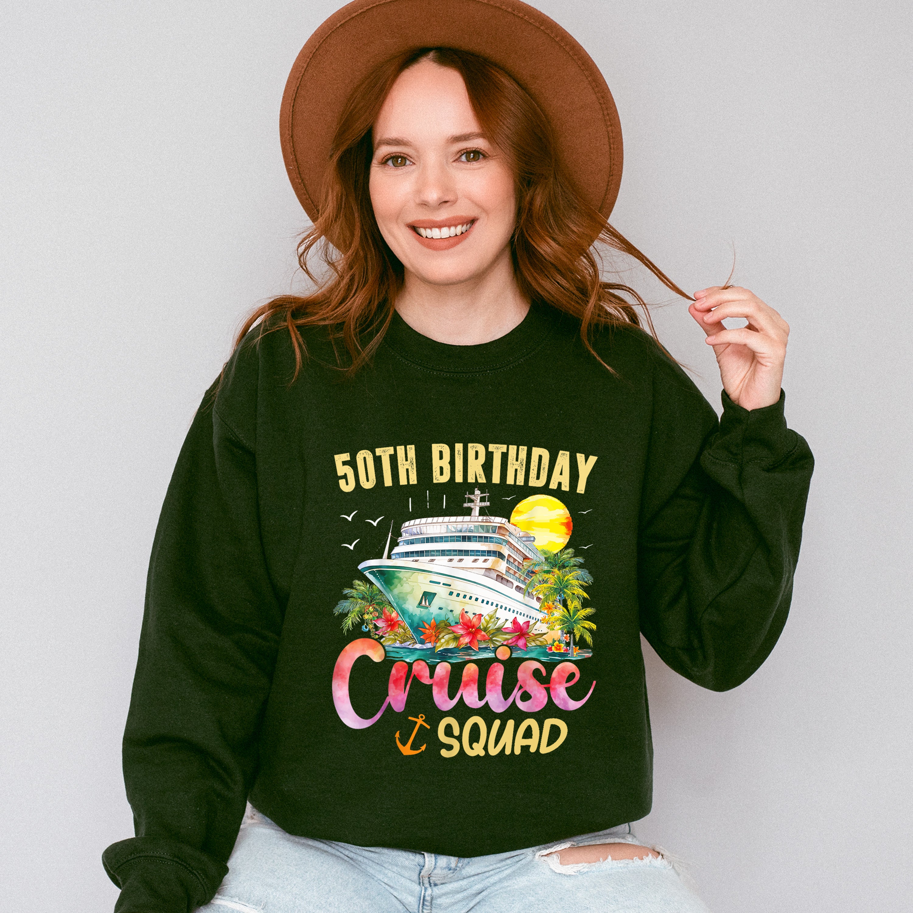 50th Birthday Cruise Squad - Vacation Unisex Crewneck T-Shirt Sweatshirt Hoodie