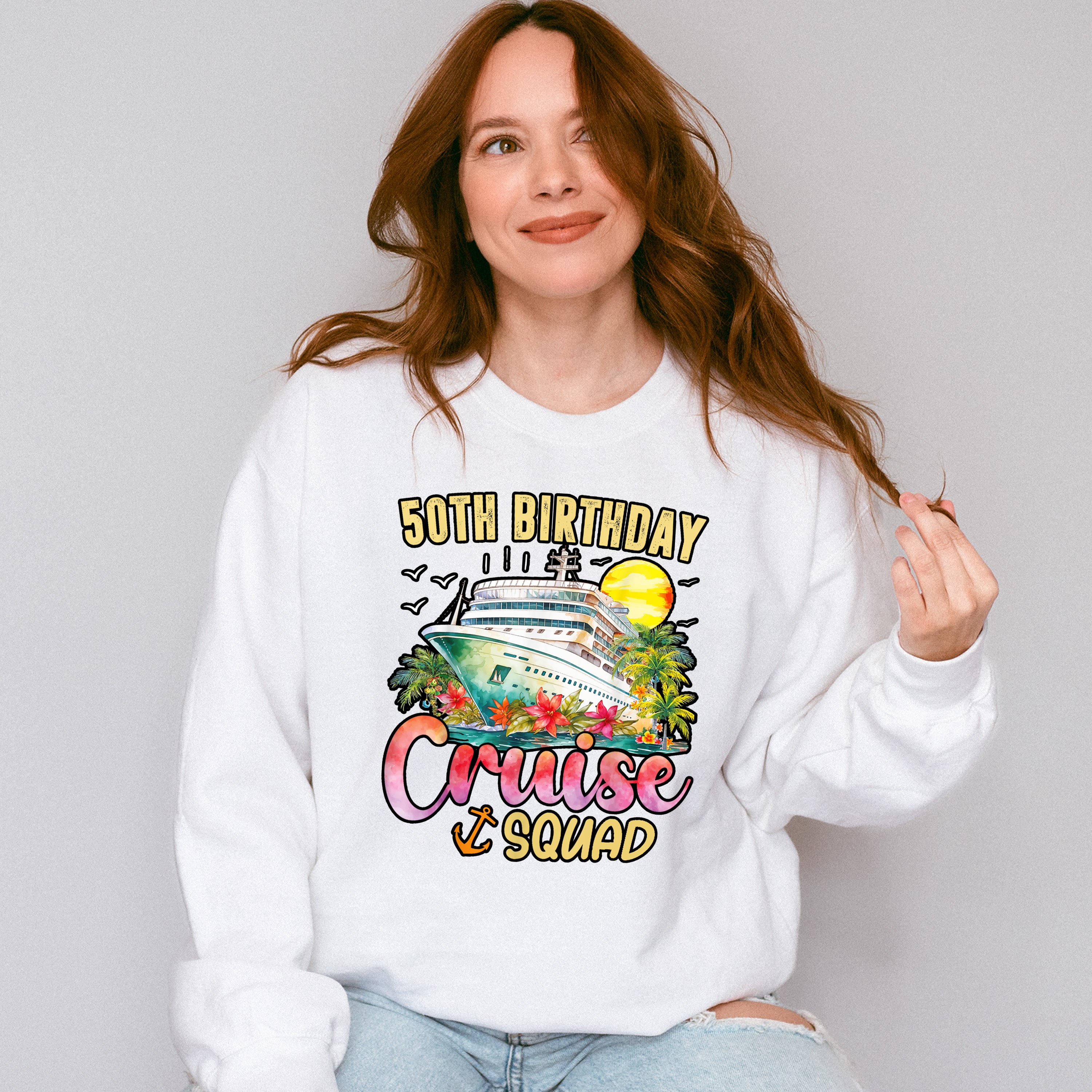 50th Birthday Cruise Squad - Vacation Unisex Crewneck T-Shirt Sweatshirt Hoodie