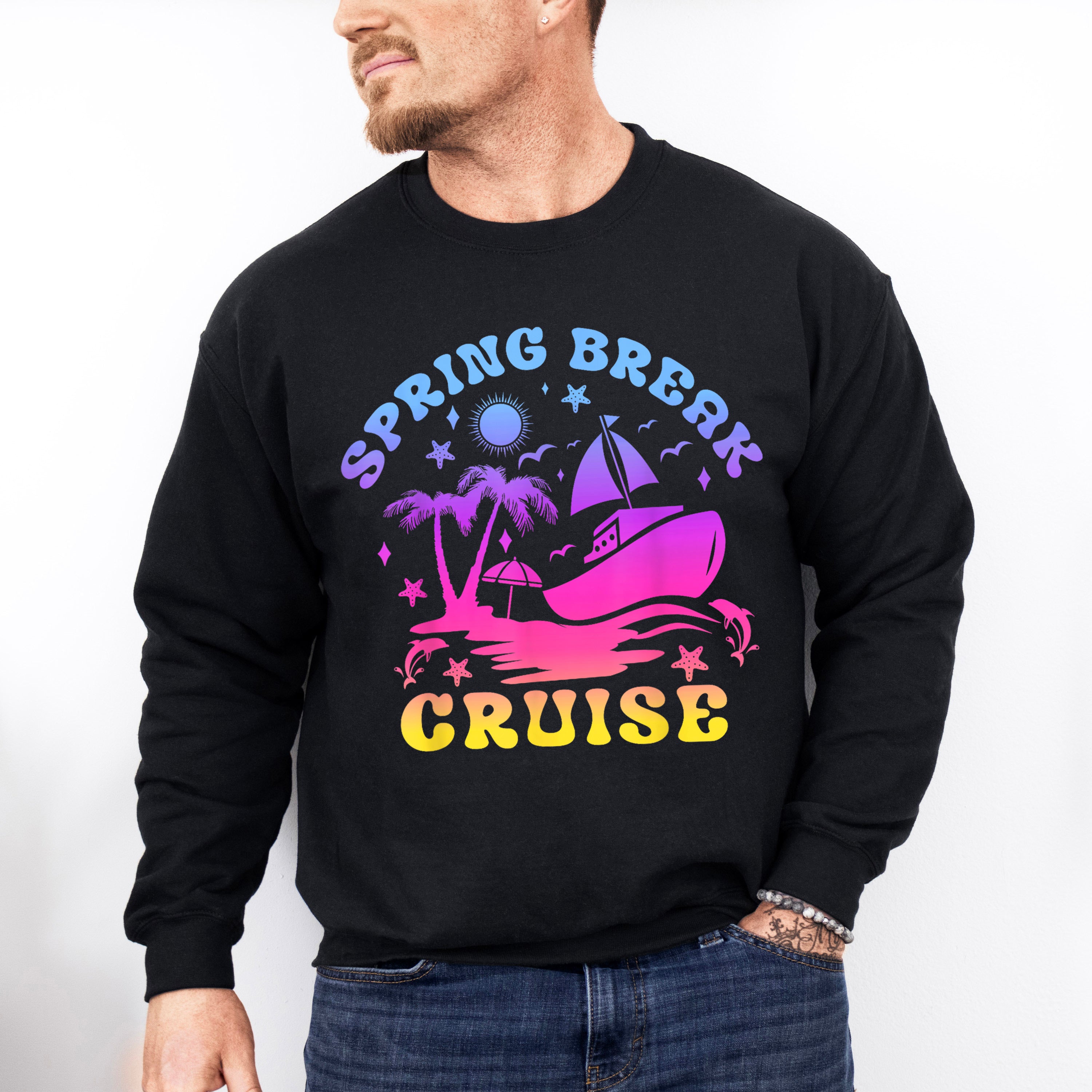 Spring Break Cruise Gradient - Vacation Unisex Crewneck T-Shirt Sweatshirt Hoodie