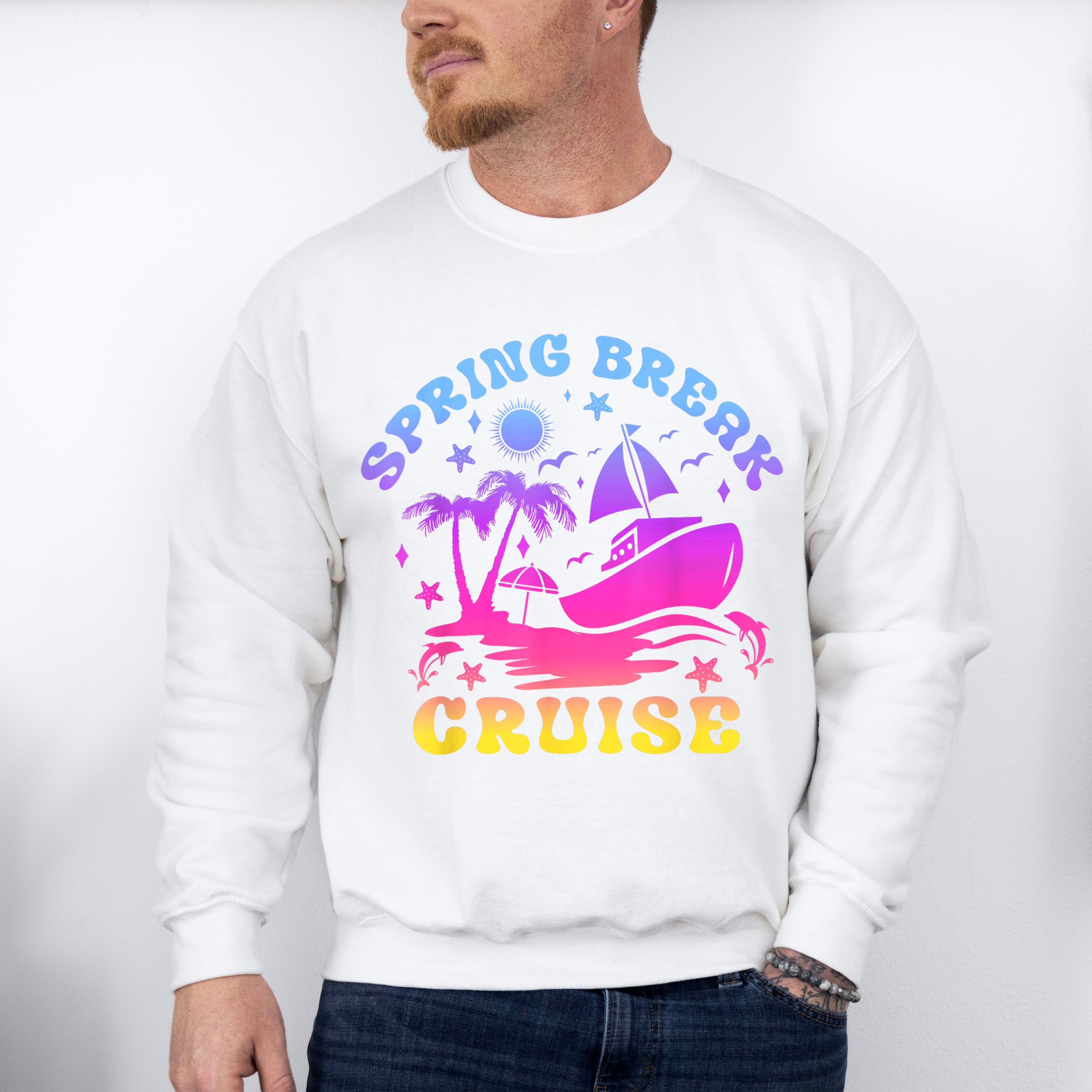 Spring Break Cruise Gradient - Vacation Unisex Crewneck T-Shirt Sweatshirt Hoodie