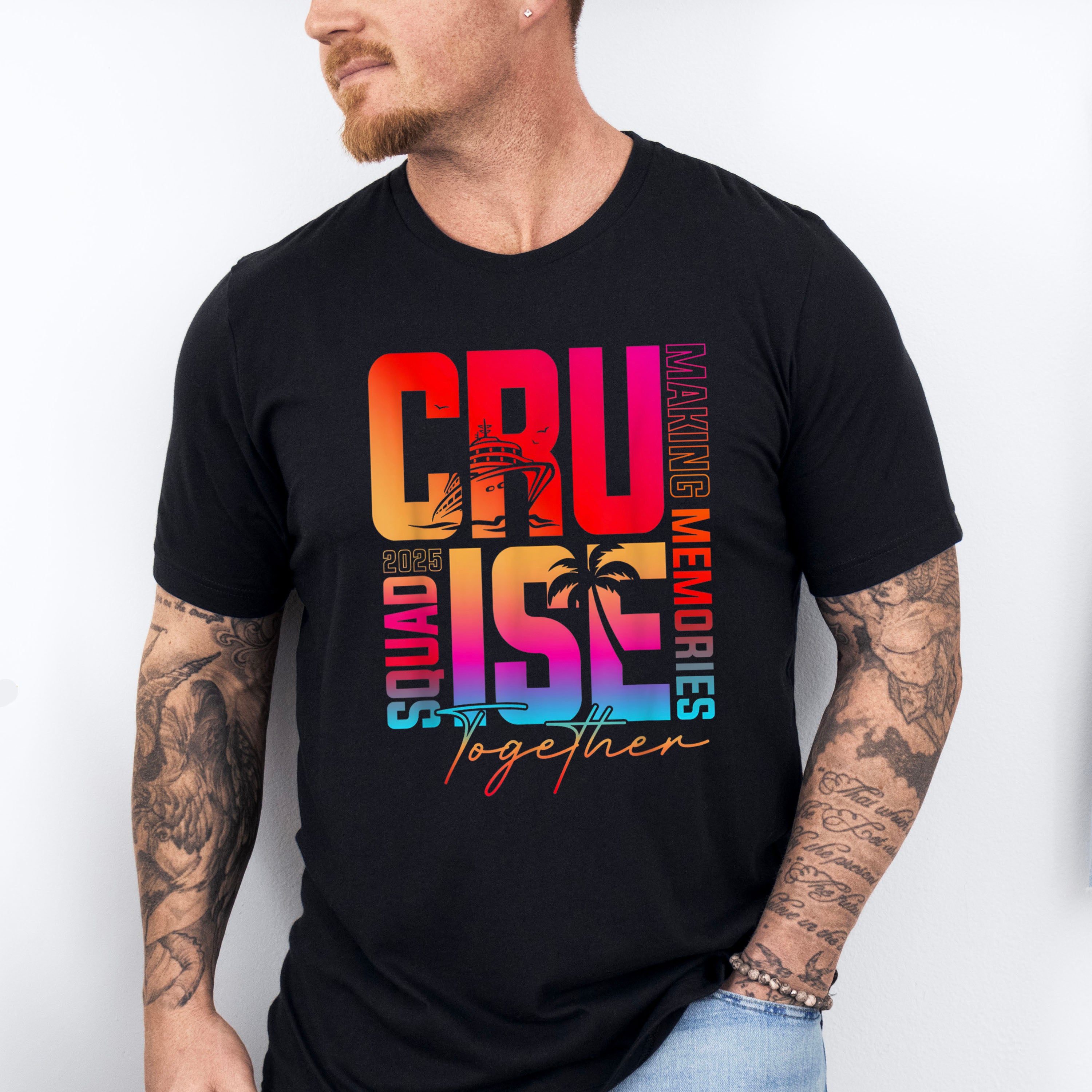 Cruise Squad 2025 Gradient Text - Vacation Unisex Crewneck T-Shirt Sweatshirt Hoodie