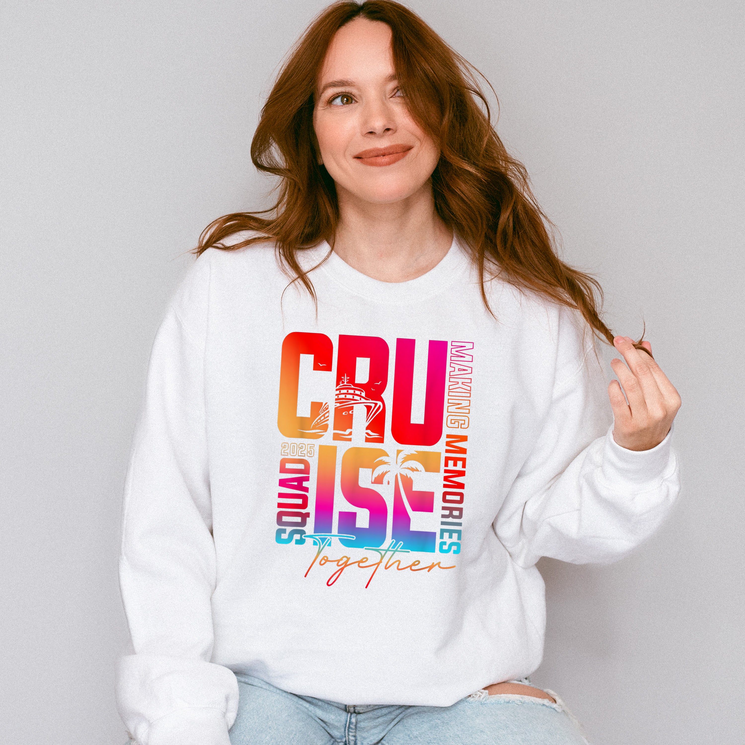Cruise Squad 2025 Gradient Text - Vacation Unisex Crewneck T-Shirt Sweatshirt Hoodie