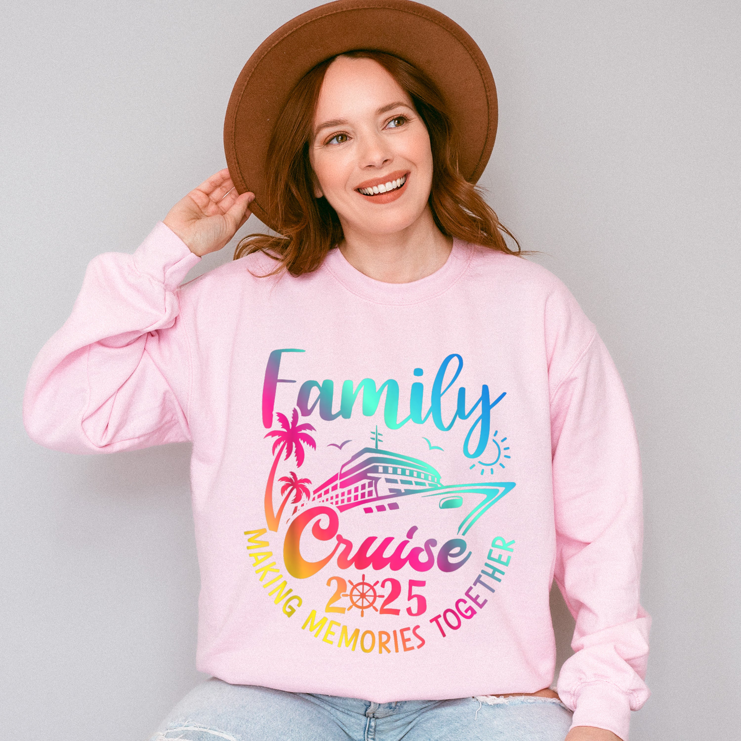 Family Cruise 2025 Gradient Design - Vacation Unisex Crewneck T-Shirt Sweatshirt Hoodie