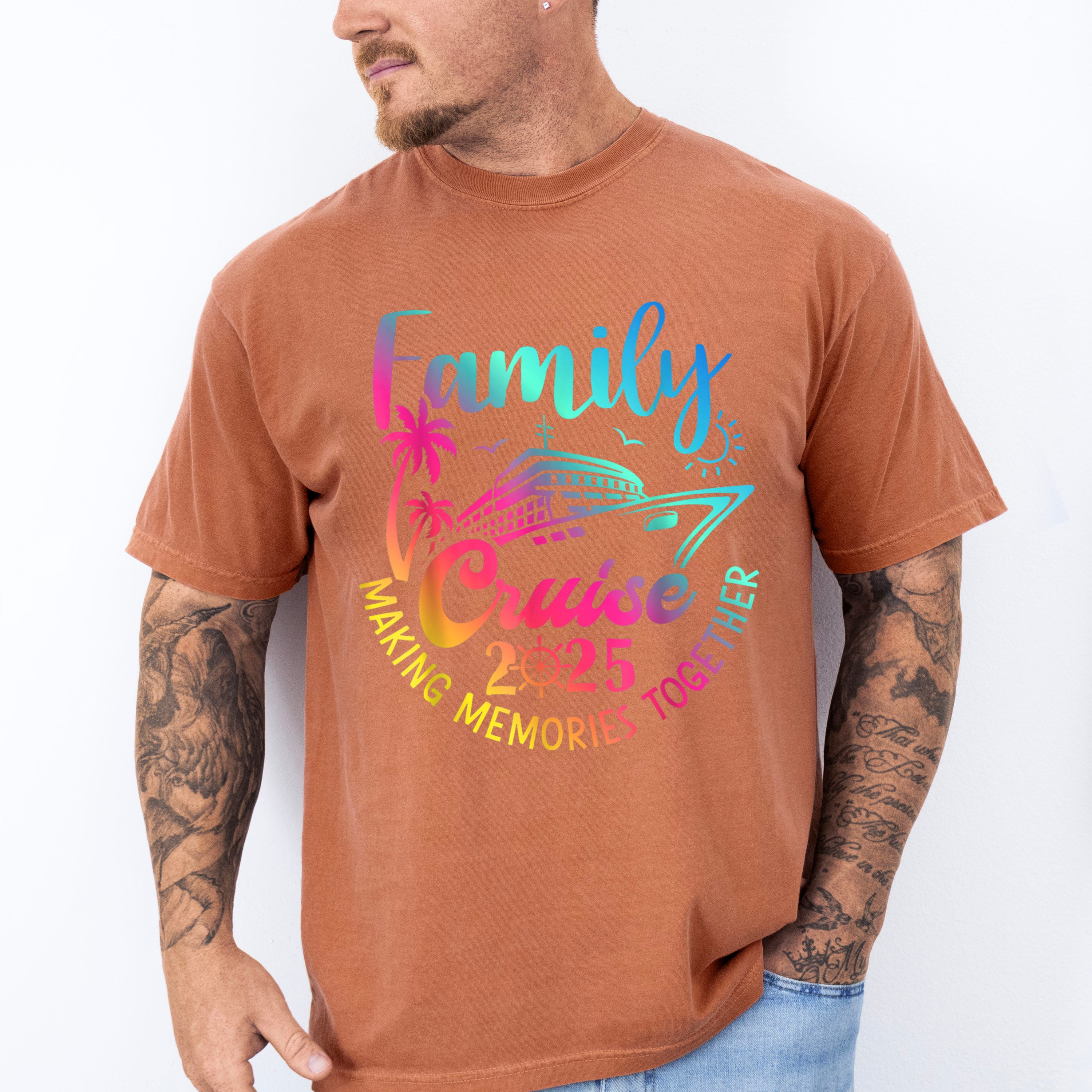Family Cruise 2025 Gradient Design - Vacation Unisex Crewneck T-Shirt Sweatshirt Hoodie
