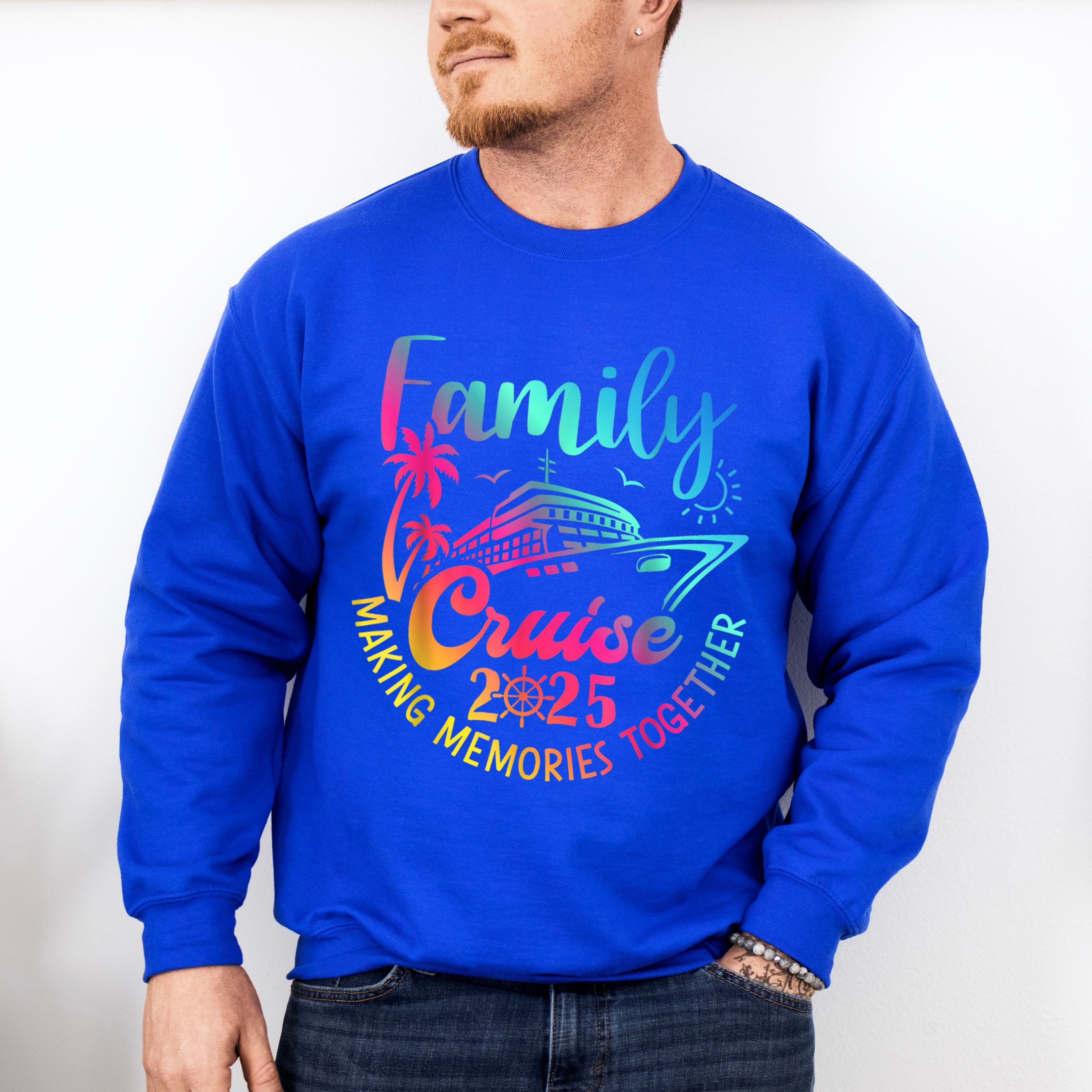 Family Cruise 2025 Gradient Design - Vacation Unisex Crewneck T-Shirt Sweatshirt Hoodie