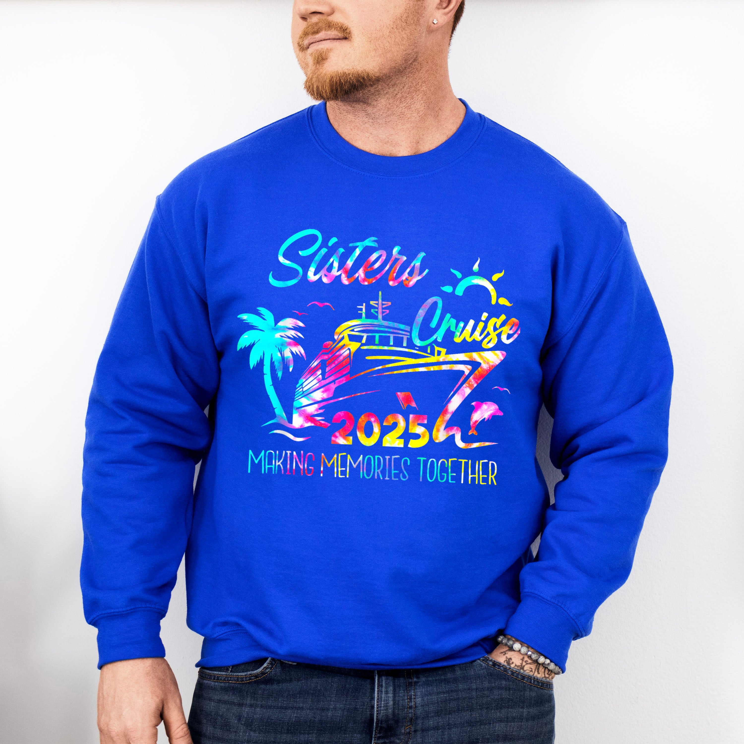 Family Cruise 2025 Making Memories, Colorful Design - Vacation Unisex Crewneck T-Shirt Sweatshirt Hoodie