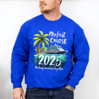 My First Cruise 2025 Palm Trees - Vacation Unisex Crewneck T-Shirt Sweatshirt Hoodie