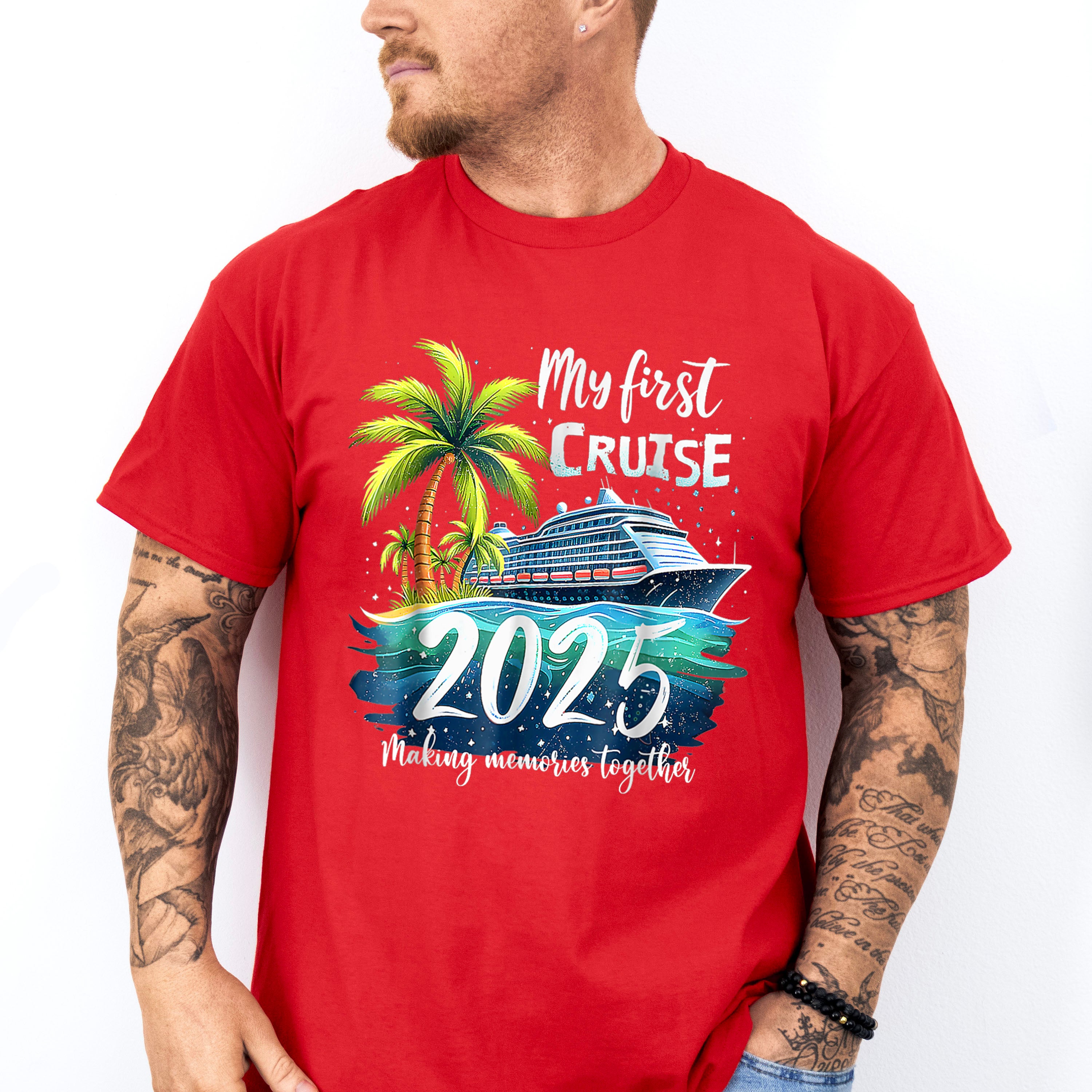 My First Cruise 2025 Palm Trees - Vacation Unisex Crewneck T-Shirt Sweatshirt Hoodie