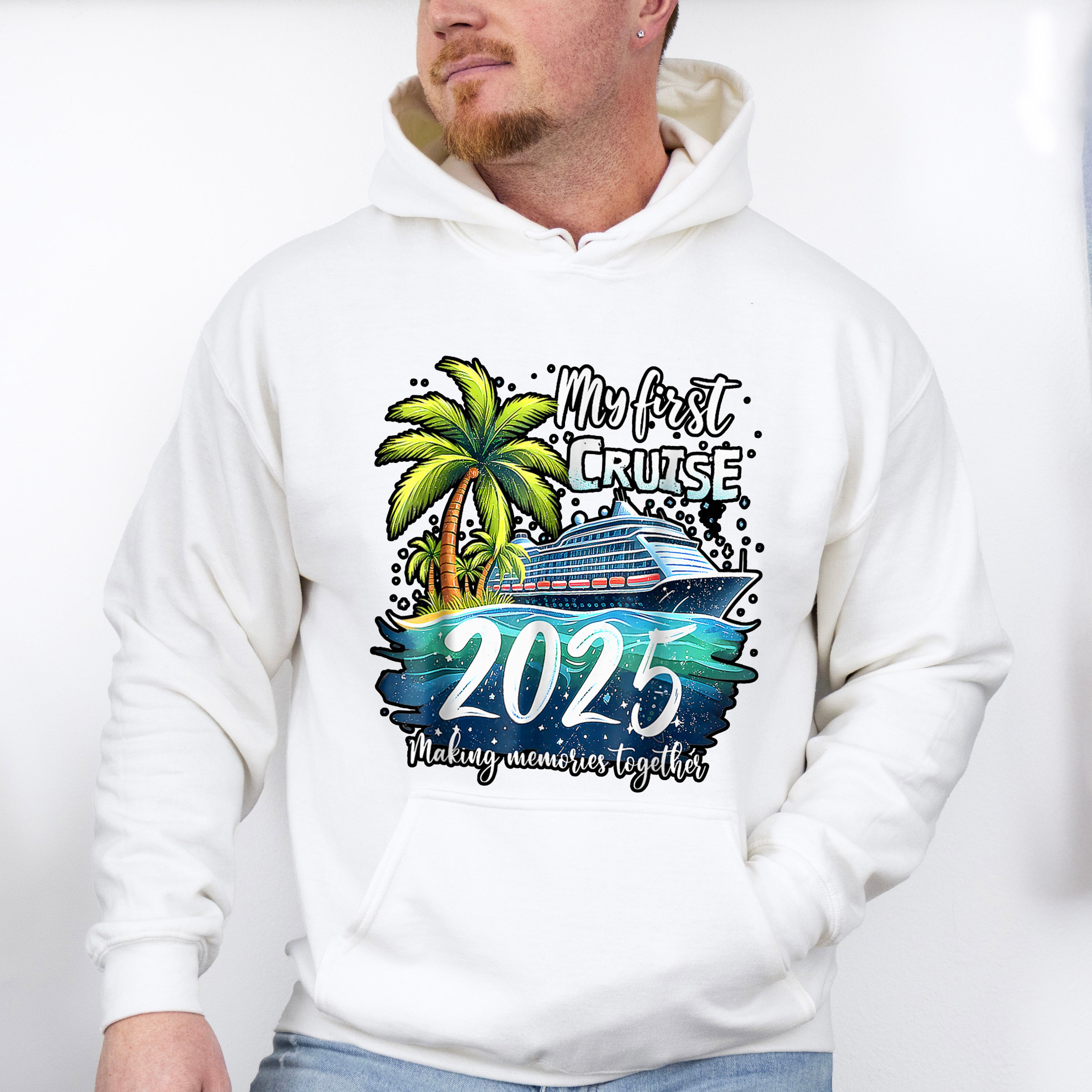 My First Cruise 2025 Palm Trees - Vacation Unisex Crewneck T-Shirt Sweatshirt Hoodie